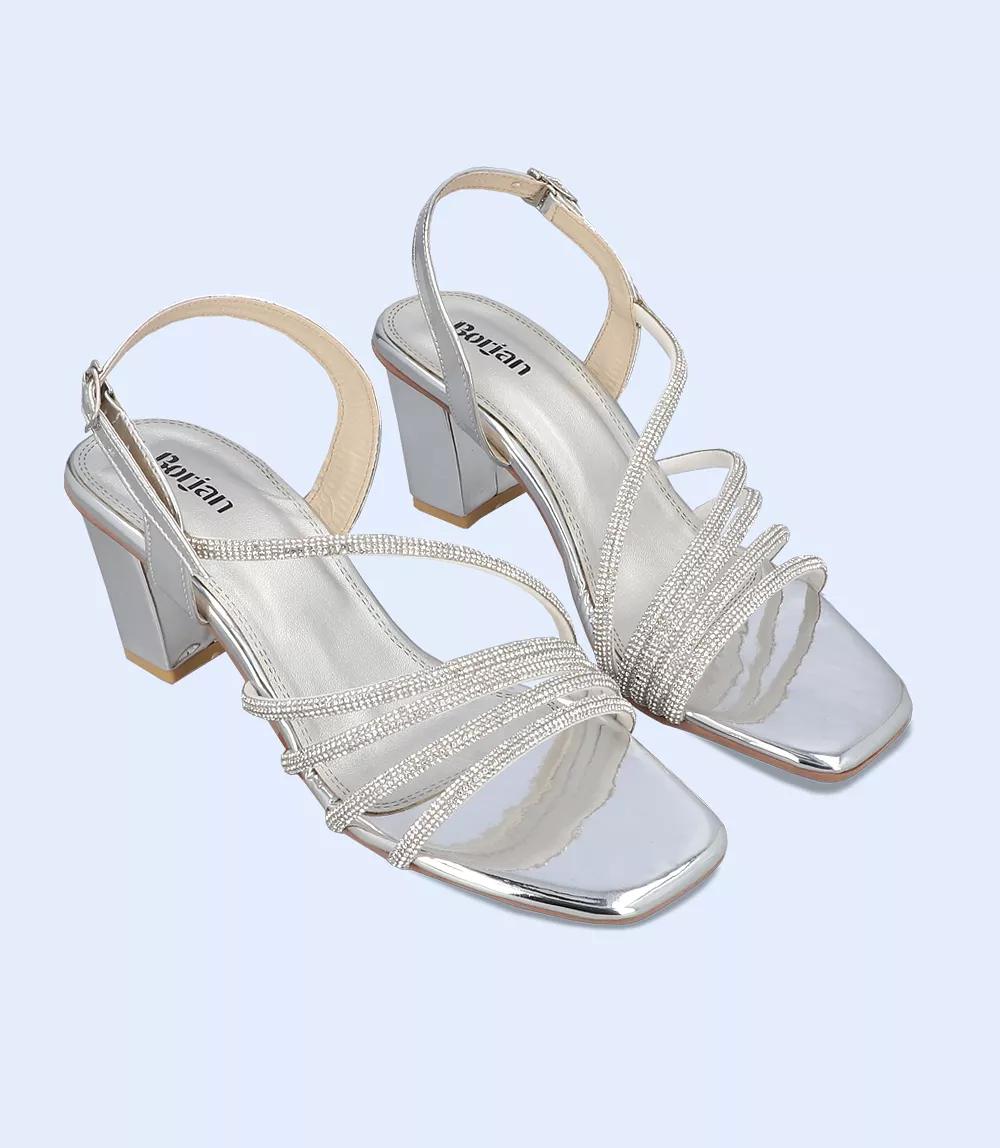 BW9447-SILVER-Women Formal Sandal Heels