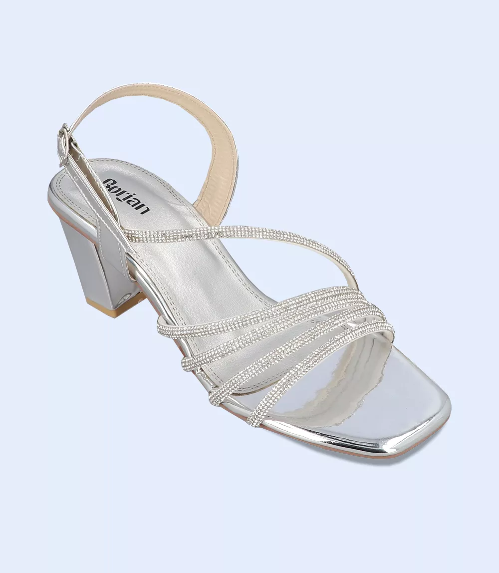 BW9447-SILVER-Women Formal Sandal Heels