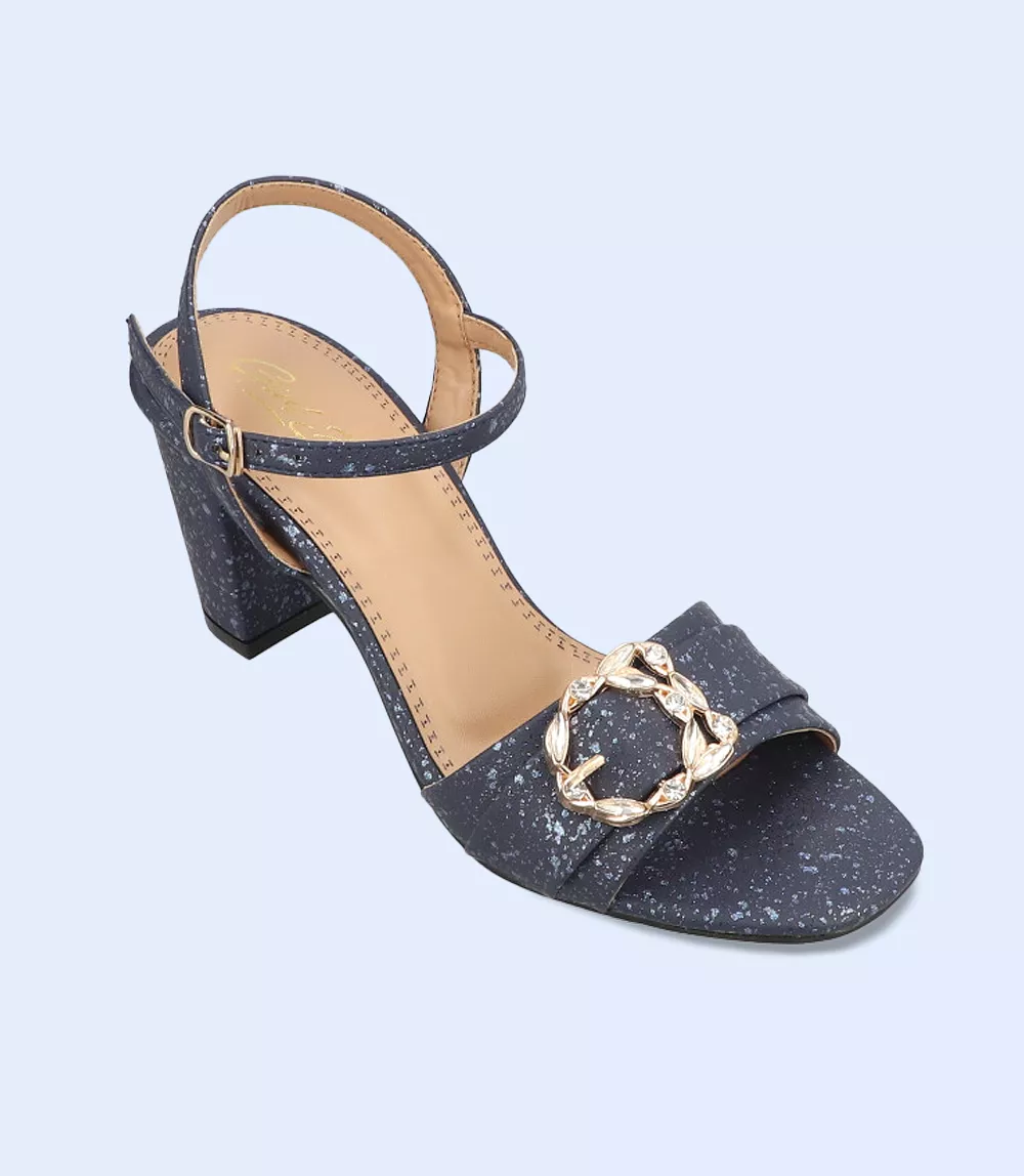 BW9534-NAVY-Women Casual Sandal Heels