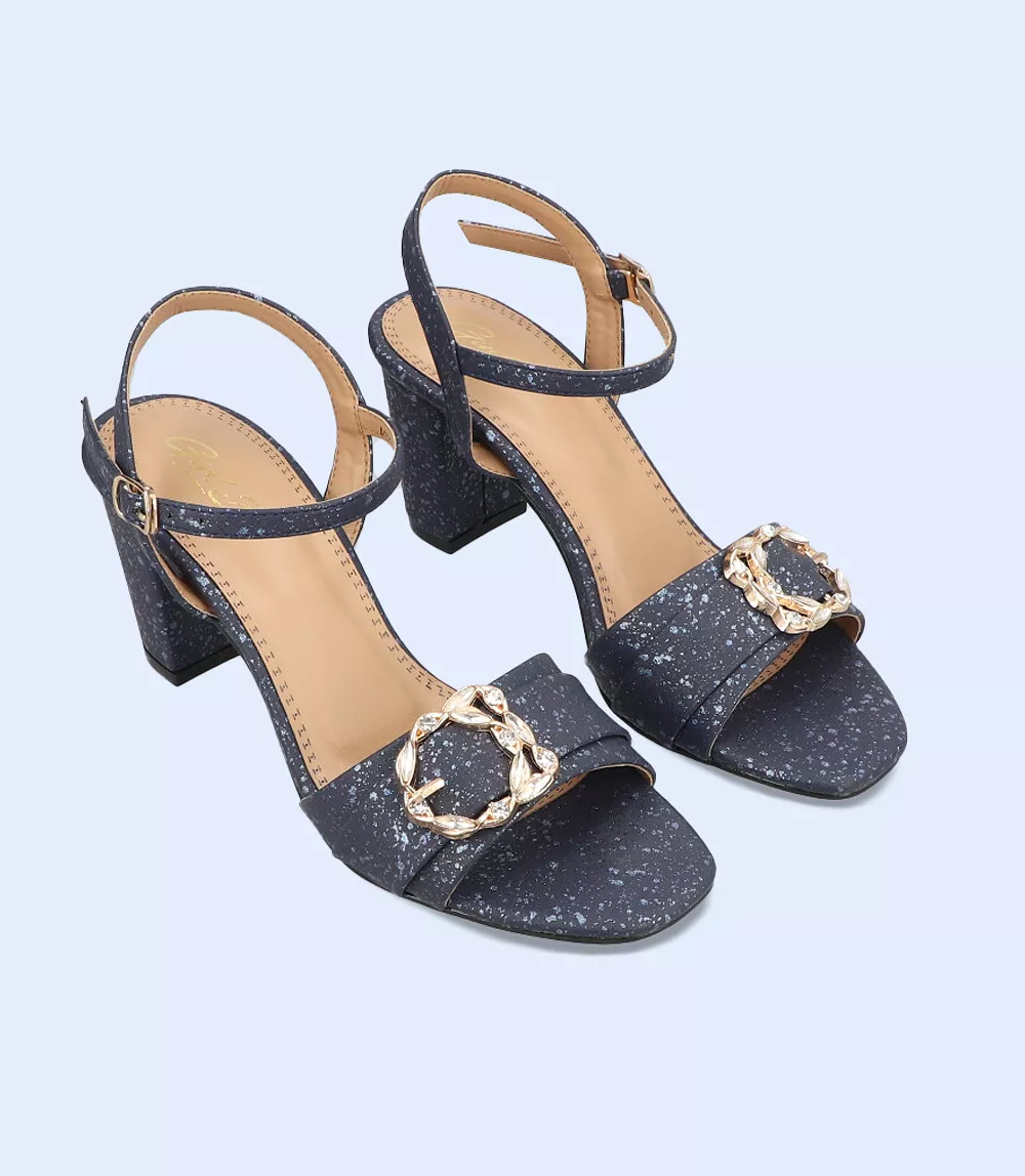 BW9534-NAVY-Women Casual Sandal Heels