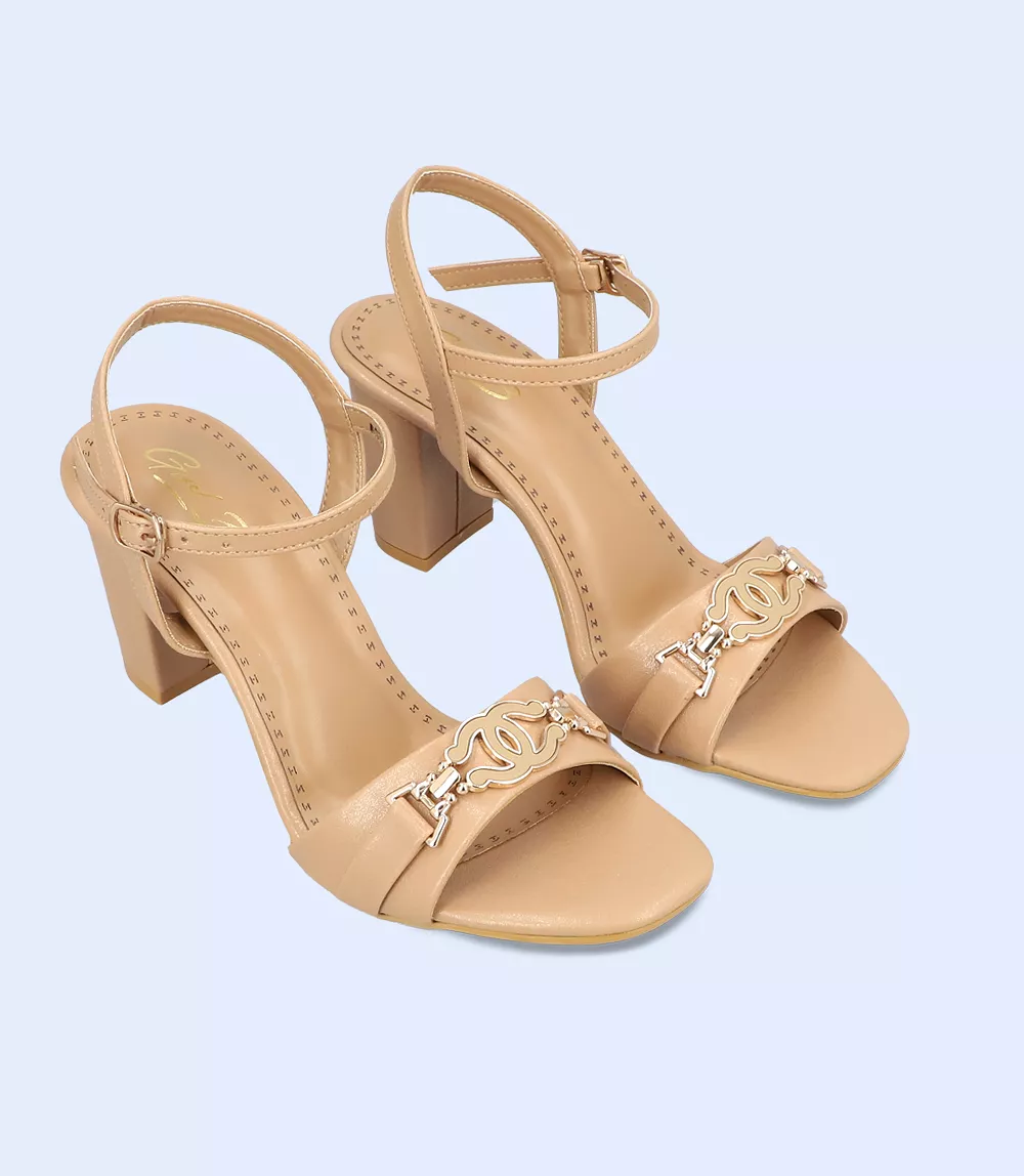 BW9535-TAN-Women Sandal Heel