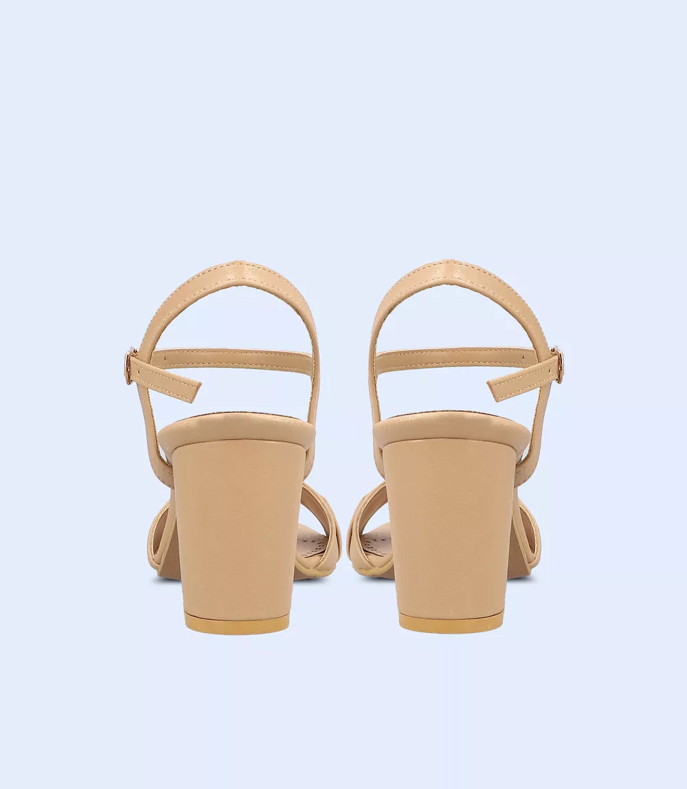 BW9535-TAN-Women Sandal Heel