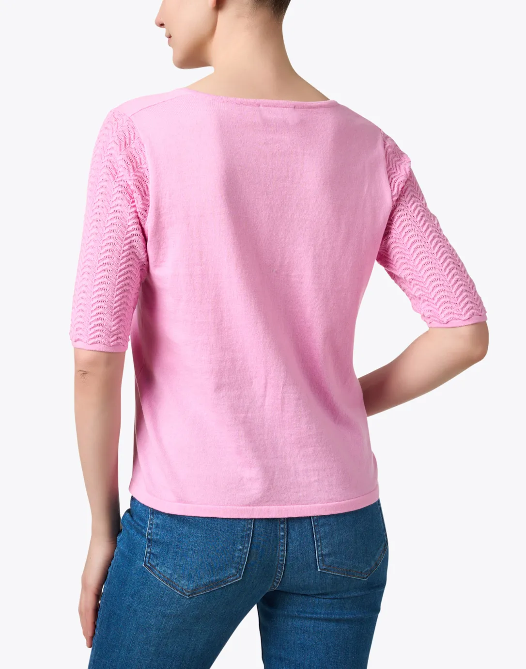 Caroline Pink Pointelle Sweater