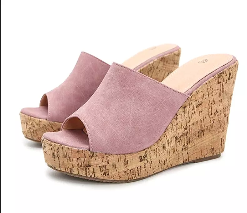 Casual Open Toe Wedge Shoes