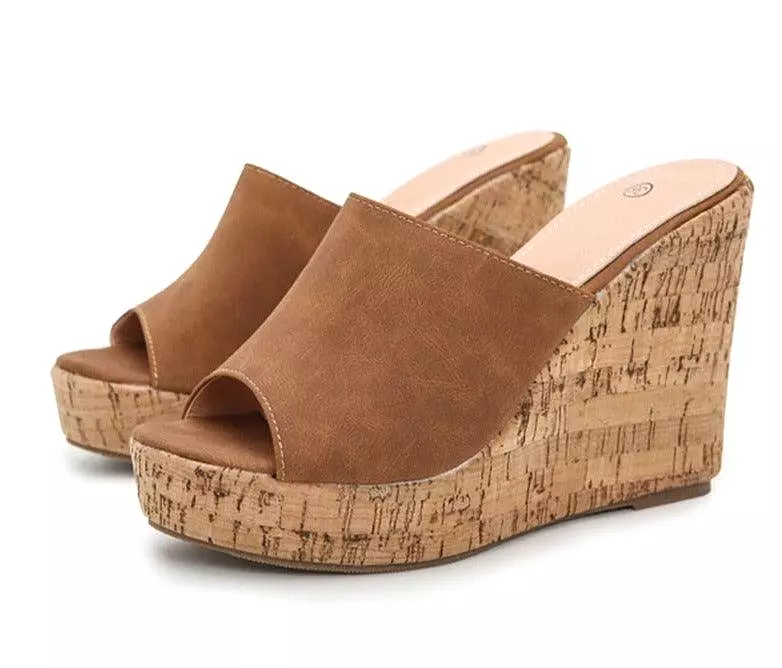 Casual Open Toe Wedge Shoes