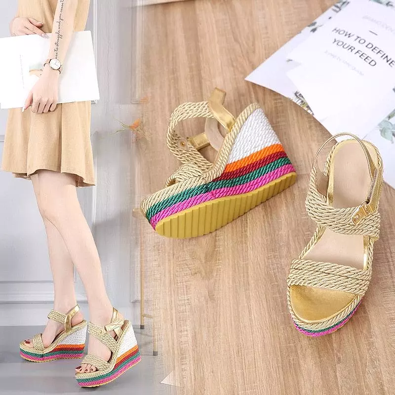 Casual Peep Toe Wedge Shoes