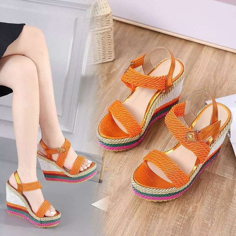 Casual Peep Toe Wedge Shoes