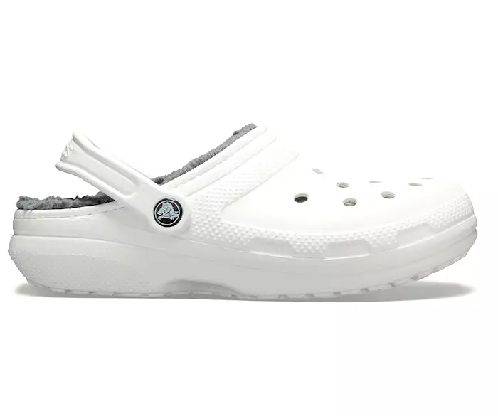 Crocs Unisex Classic Lined Clog - White/Grey