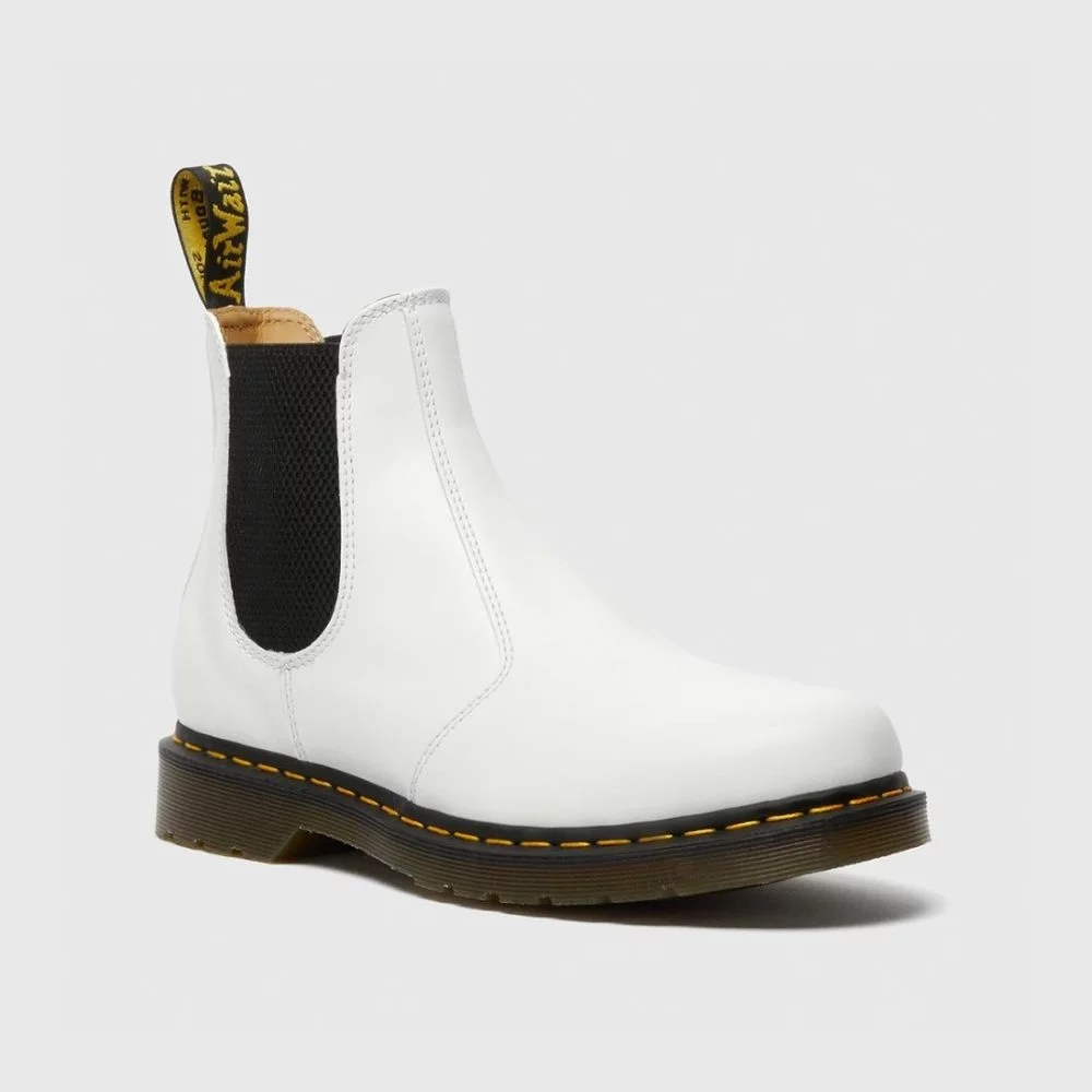 Dr. Martens Women's 2976 Yellow Stitch - White