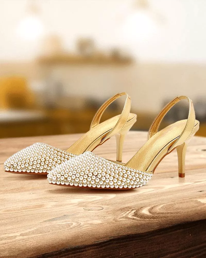 Elegant Simple Pearl Heels