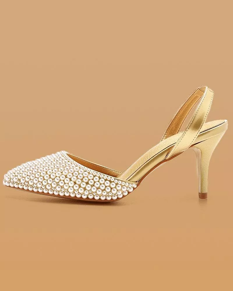 Elegant Simple Pearl Heels