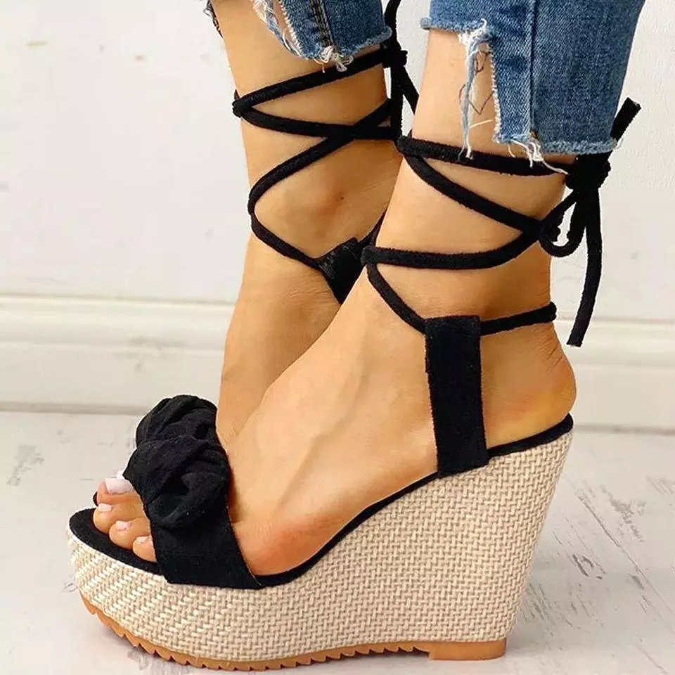 Elegant Strap Wedge Sandals