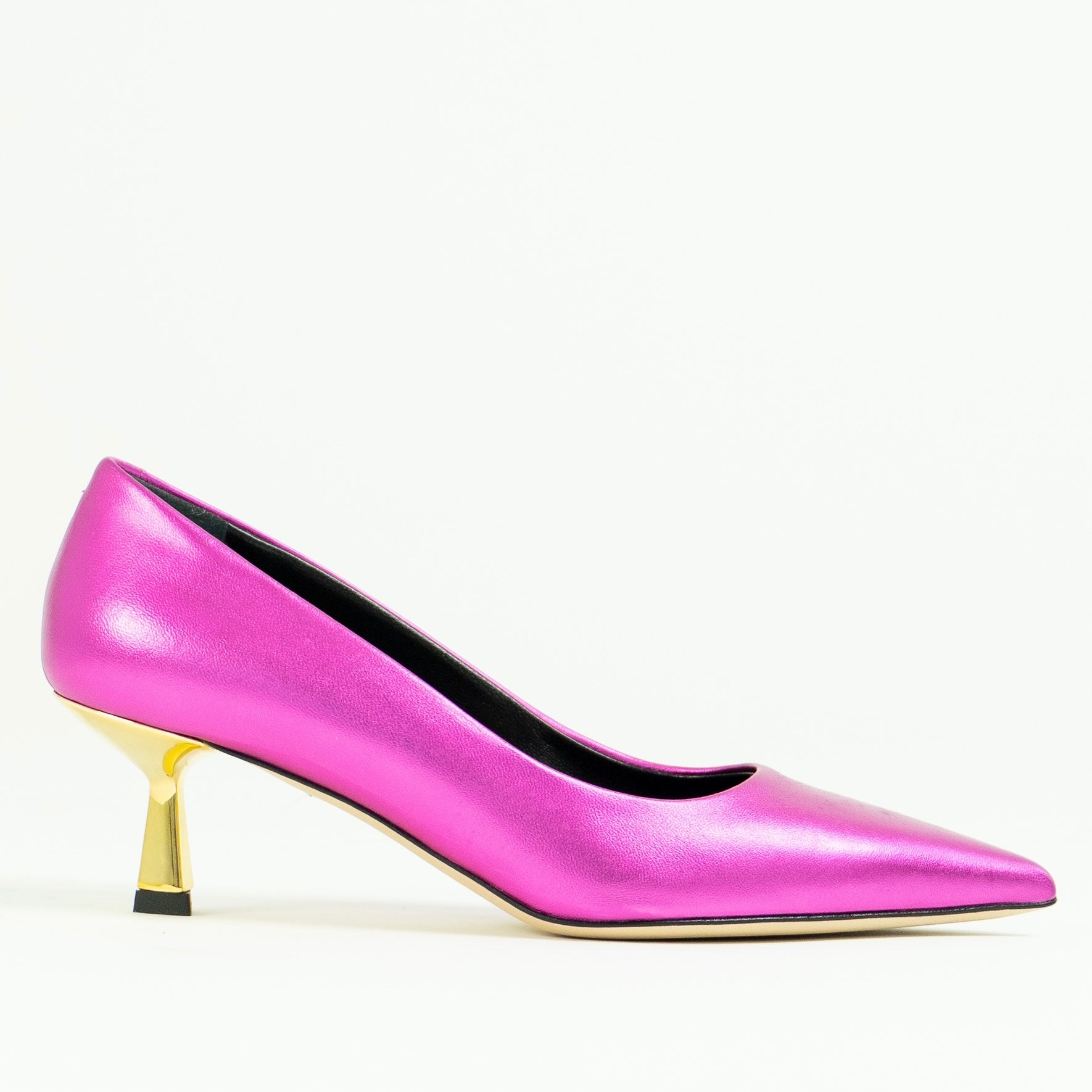 Elizabeth Fuchsia Metallic leather