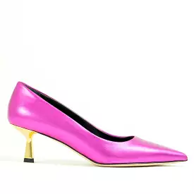 Elizabeth Fuchsia Metallic leather