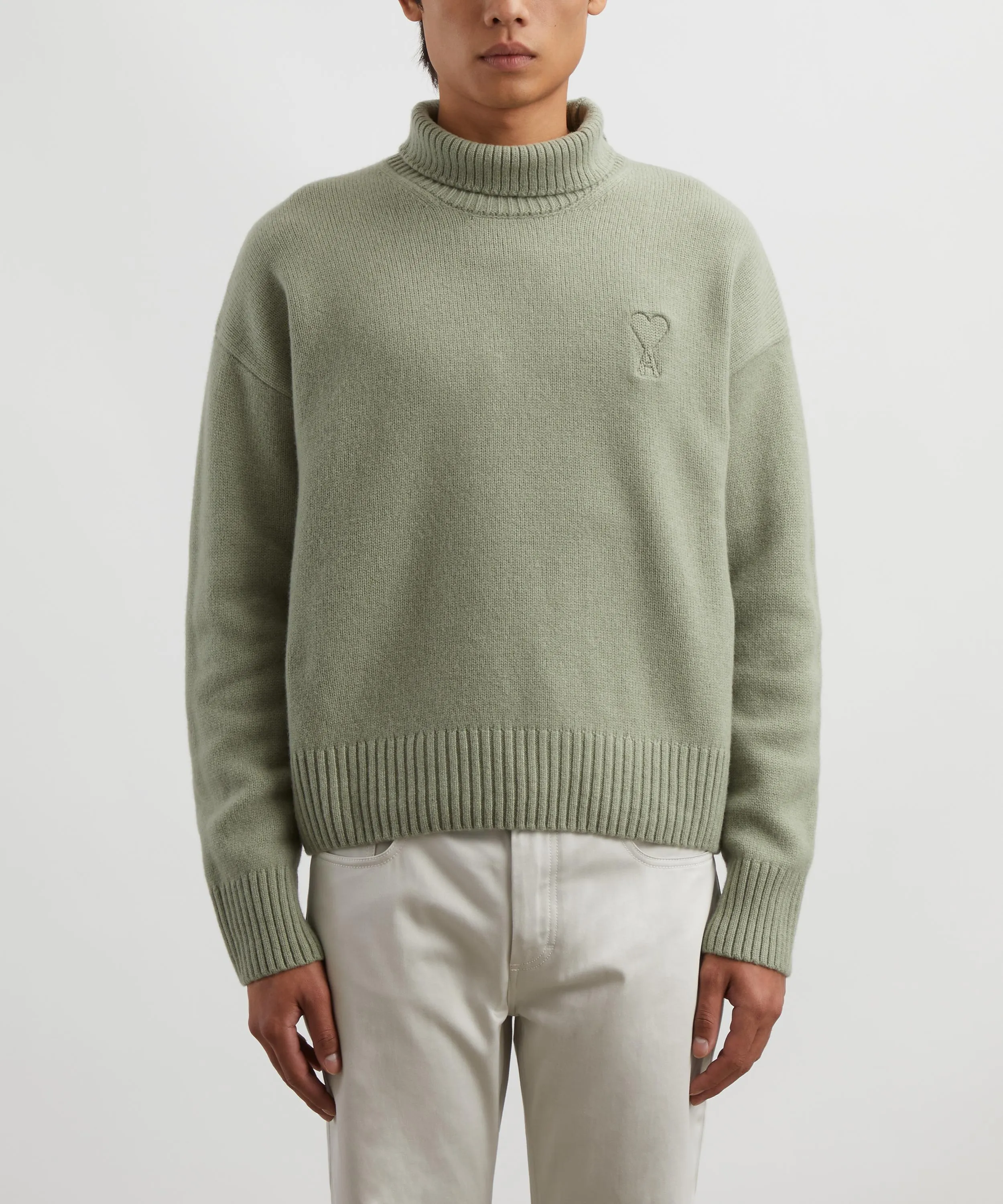 Embossed Funnel Neck Sweater