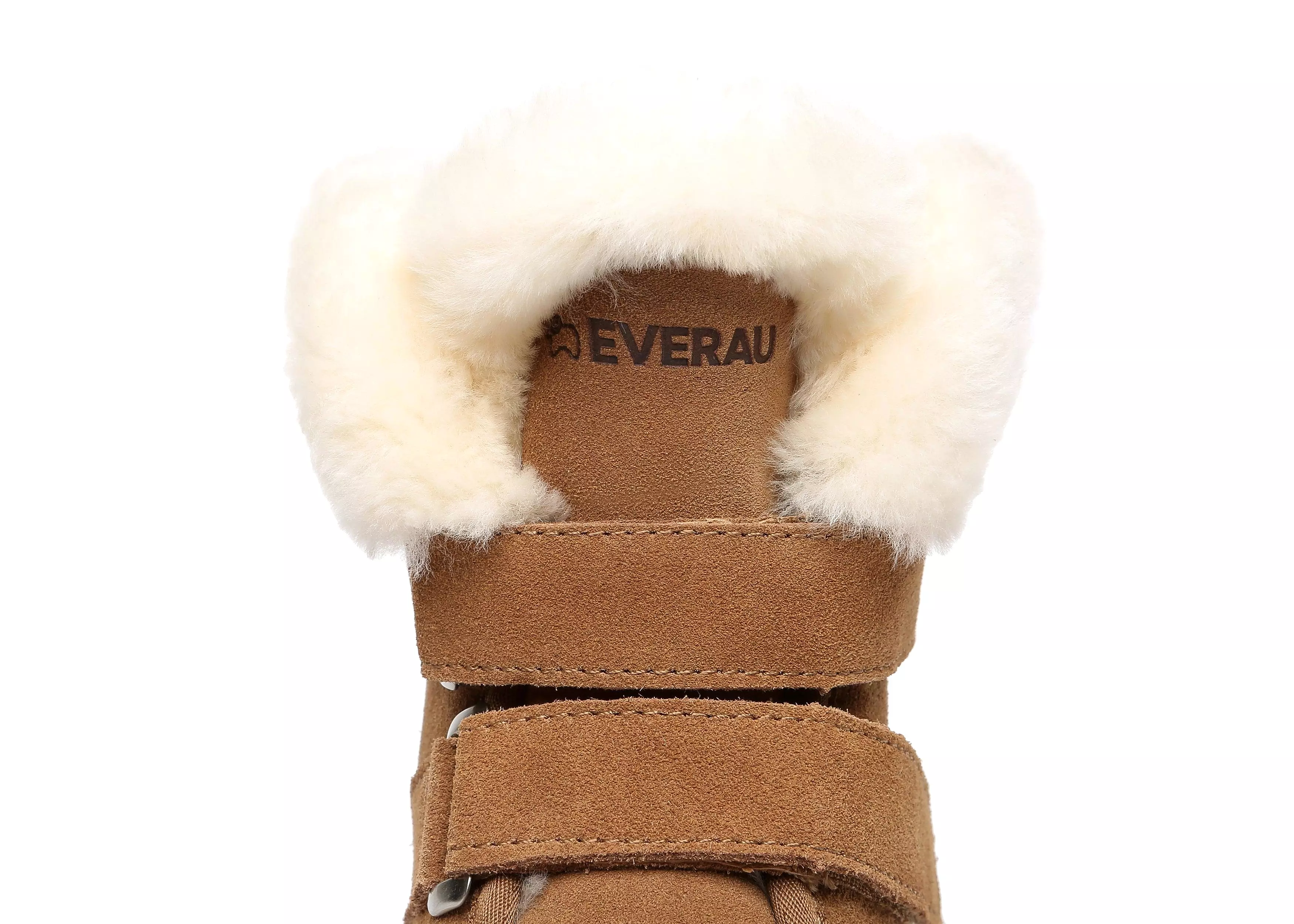 EVERAU Double Hook And Loop Strap Sheepskin Boots Women Nordic