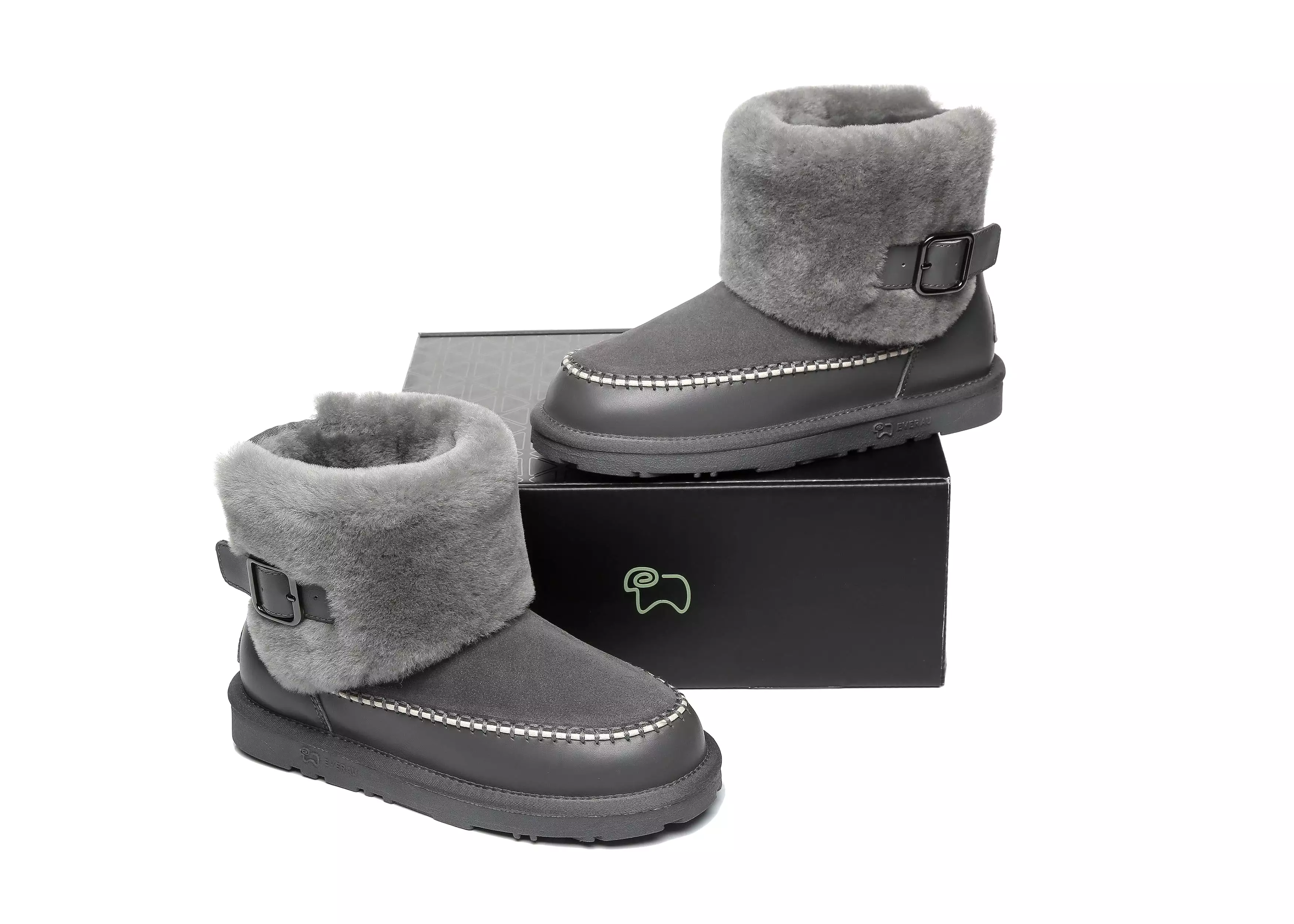 EVERAU Mini Sheepskin Boots Women Optima