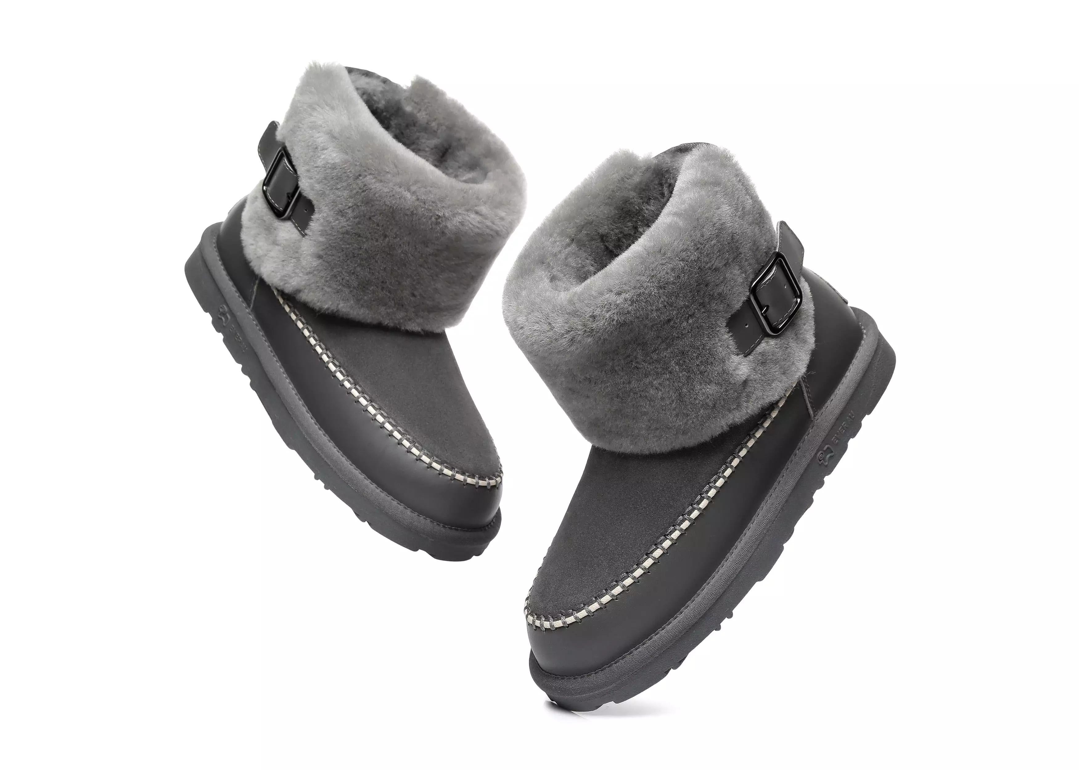 EVERAU Mini Sheepskin Boots Women Optima