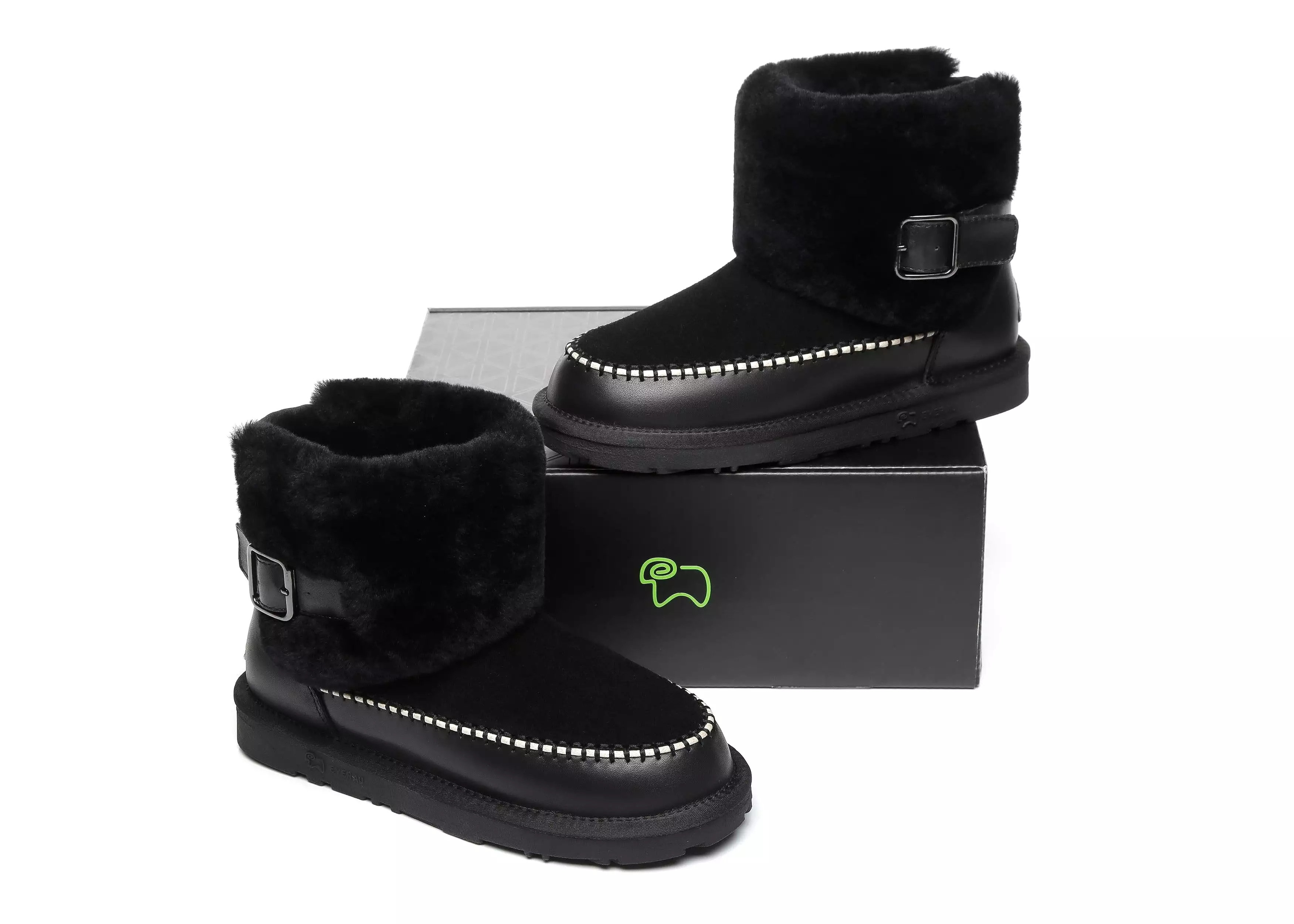 EVERAU Mini Sheepskin Boots Women Optima