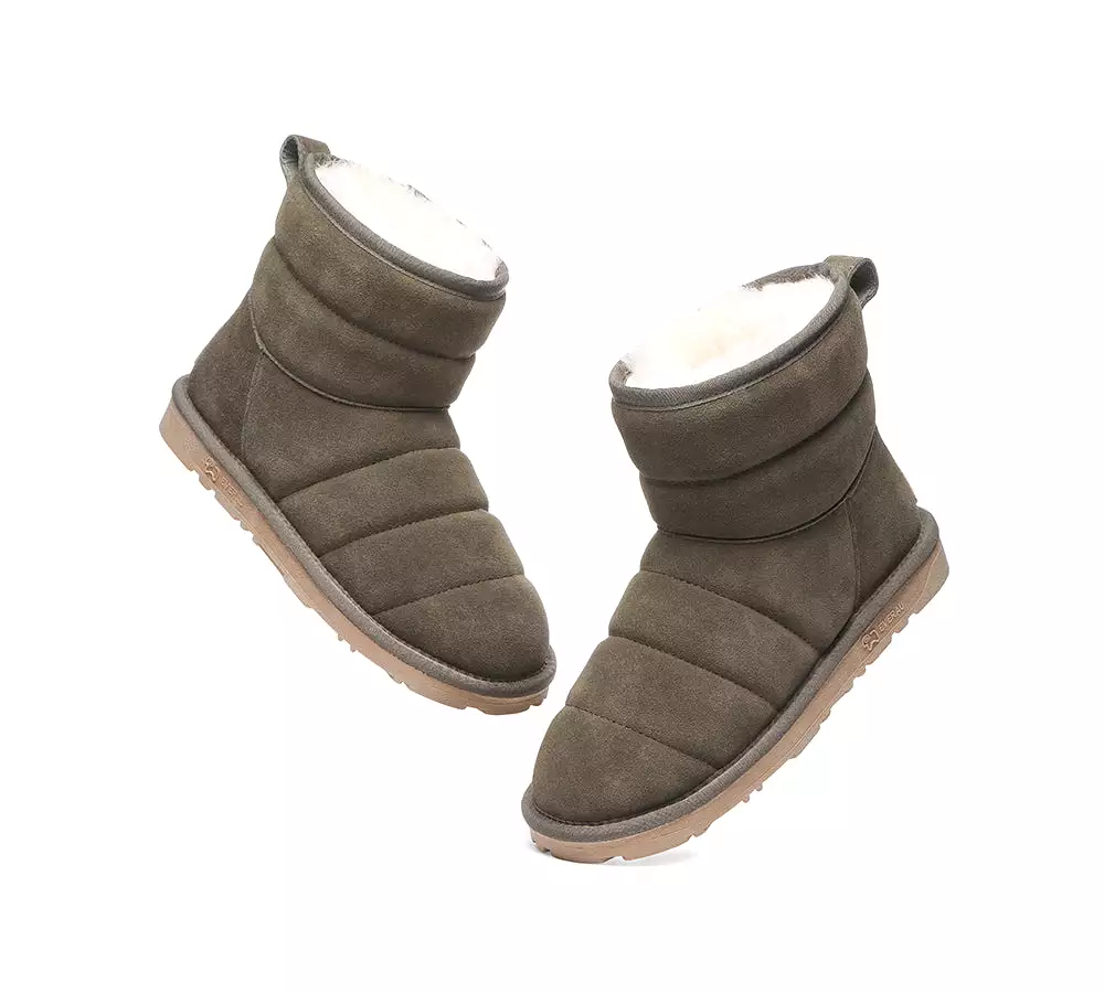 EVERAU Mini Sheepskin Boots Women Puffer