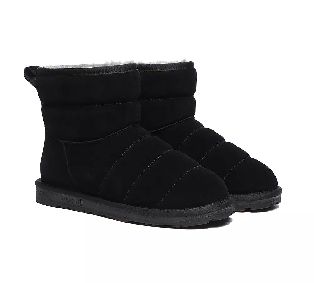 EVERAU Mini Sheepskin Boots Women Puffer