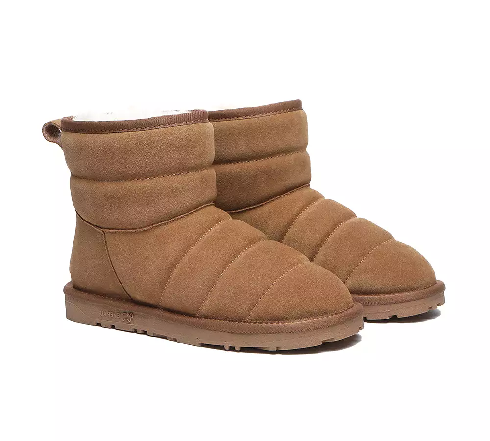 EVERAU Mini Sheepskin Boots Women Puffer