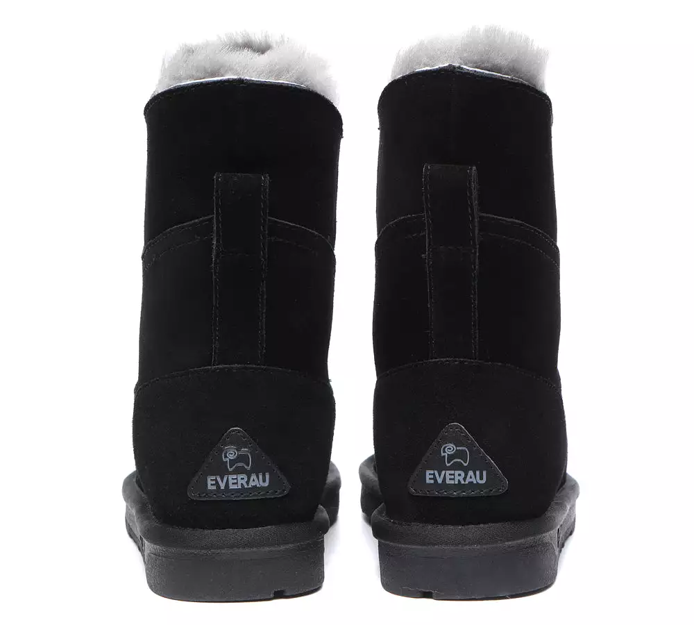 EVERAU Premium Australian Sheepskin Short Boots Women Swanston 2 Panel