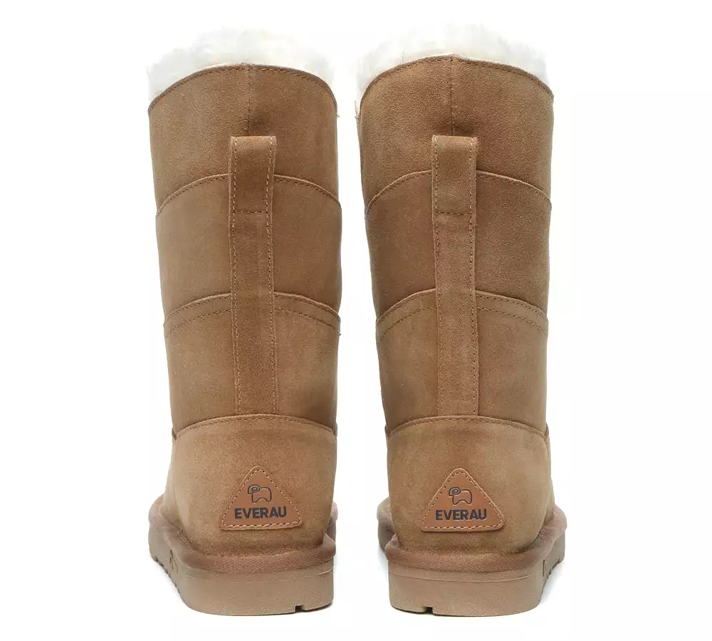 EVERAU Premium Australian Sheepskin Tall Boots Women Swanston 3 Panel