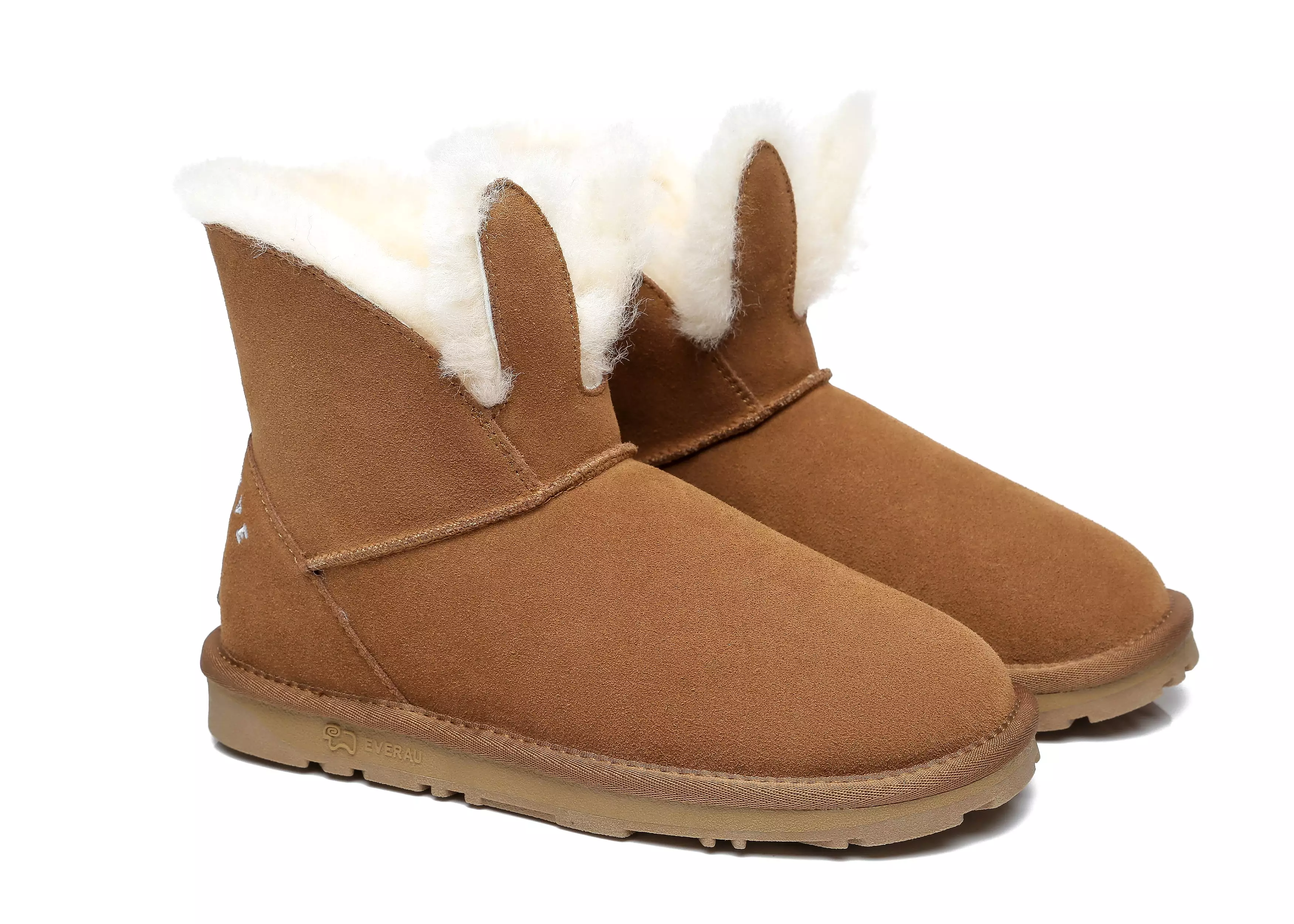 EVERAU Sheepskin Bunny Boots Women Lopunny