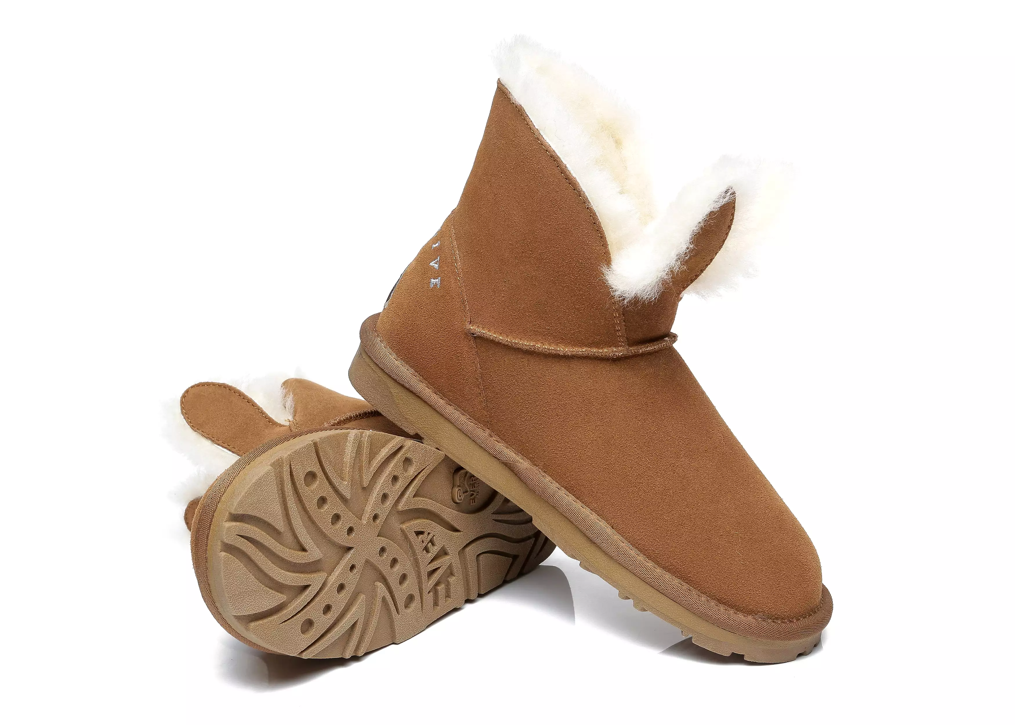 EVERAU Sheepskin Bunny Boots Women Lopunny