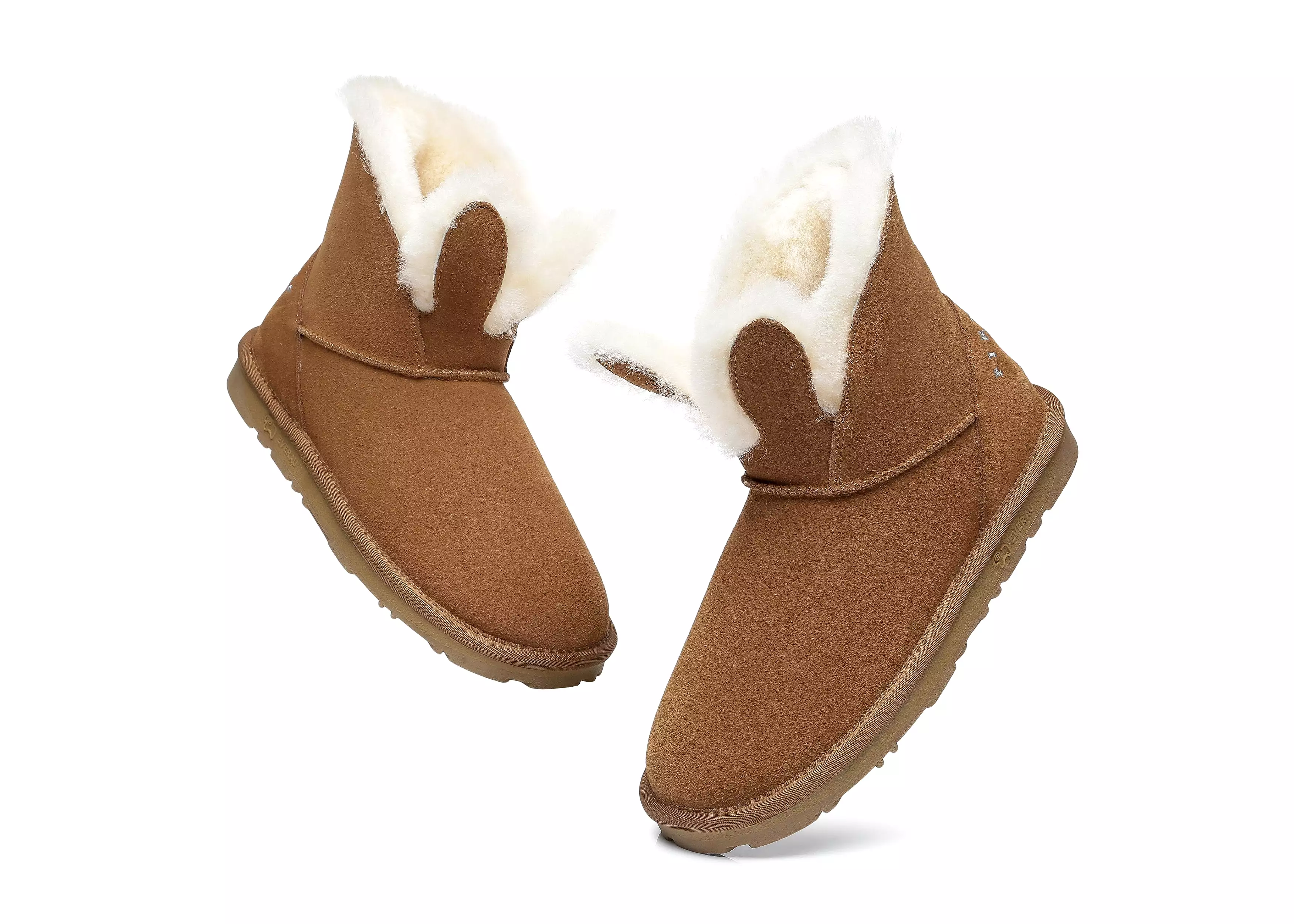 EVERAU Sheepskin Bunny Boots Women Lopunny