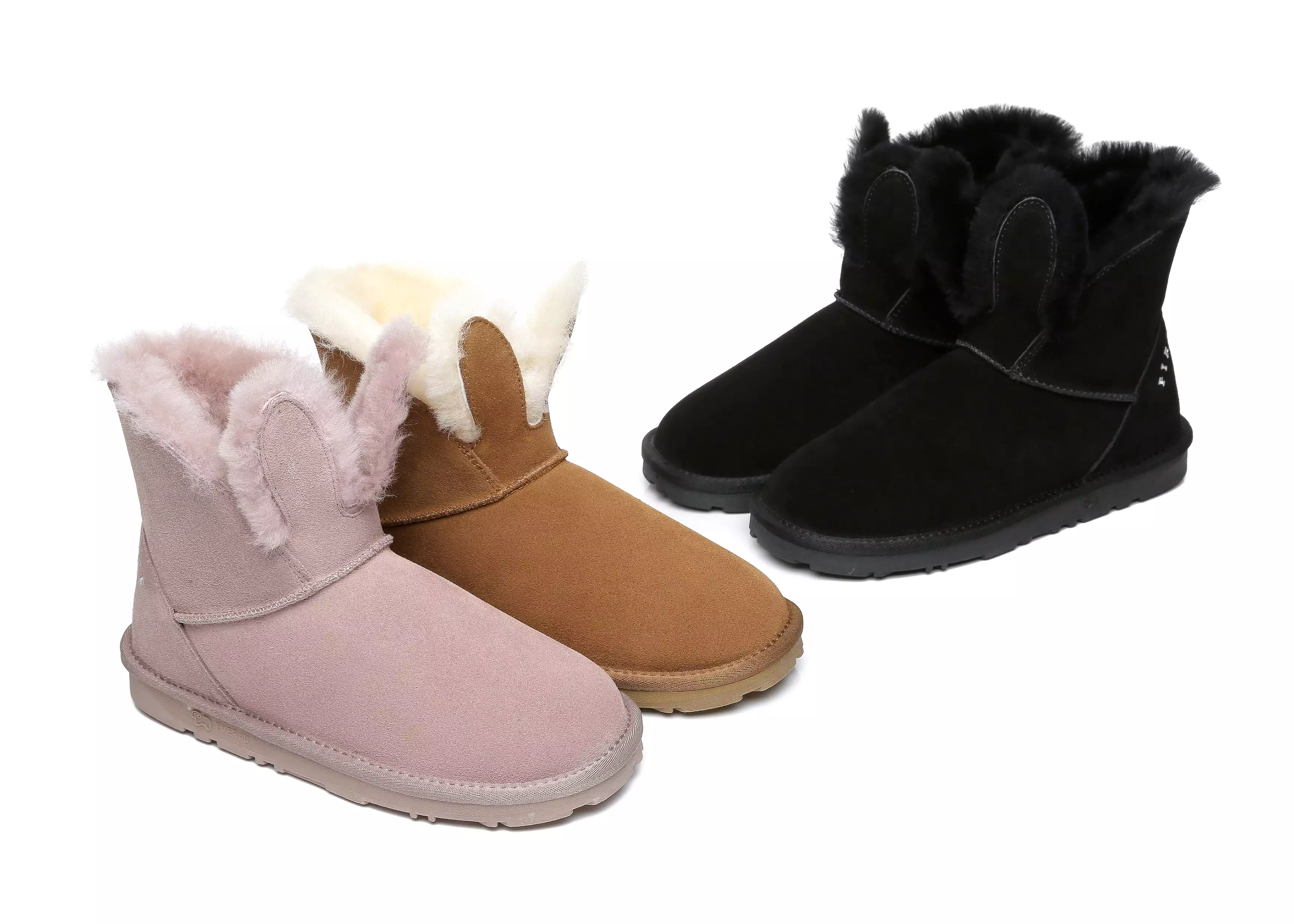 EVERAU Sheepskin Bunny Boots Women Lopunny