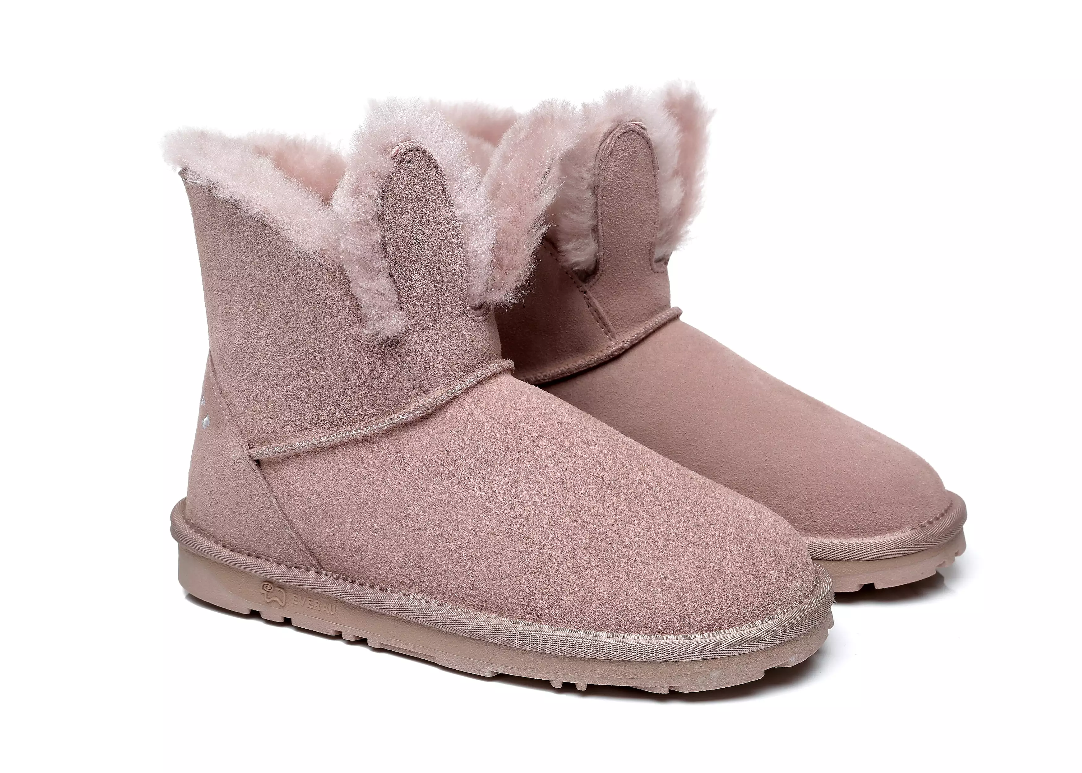 EVERAU Sheepskin Bunny Boots Women Lopunny