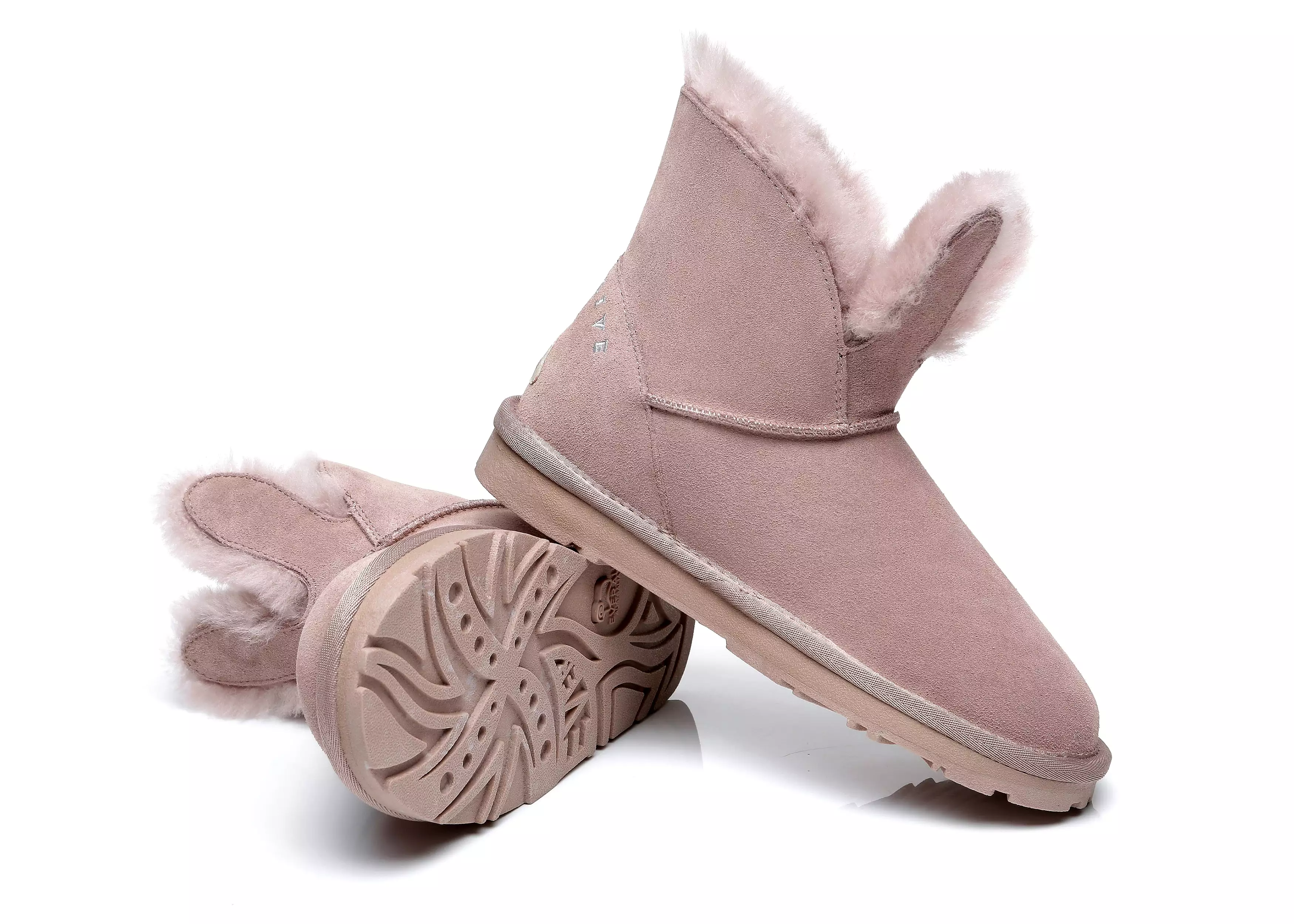 EVERAU Sheepskin Bunny Boots Women Lopunny