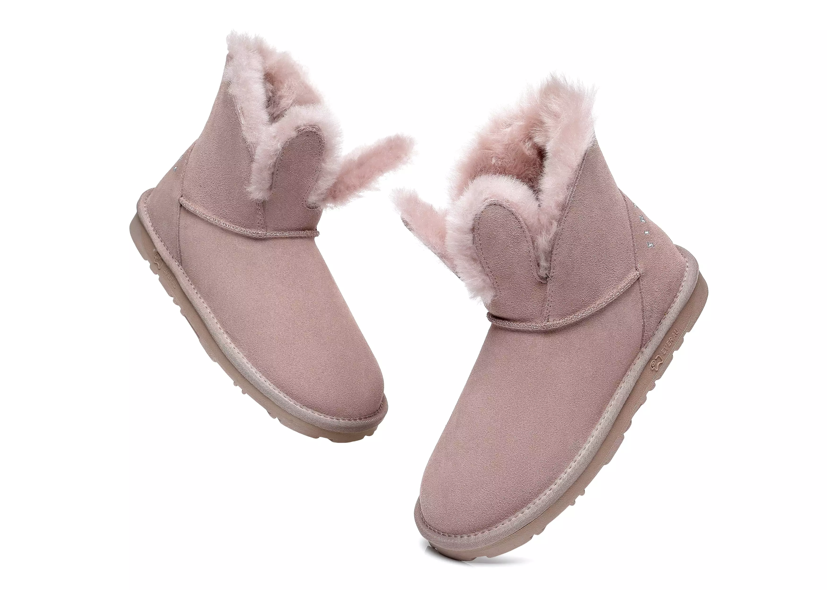 EVERAU Sheepskin Bunny Boots Women Lopunny