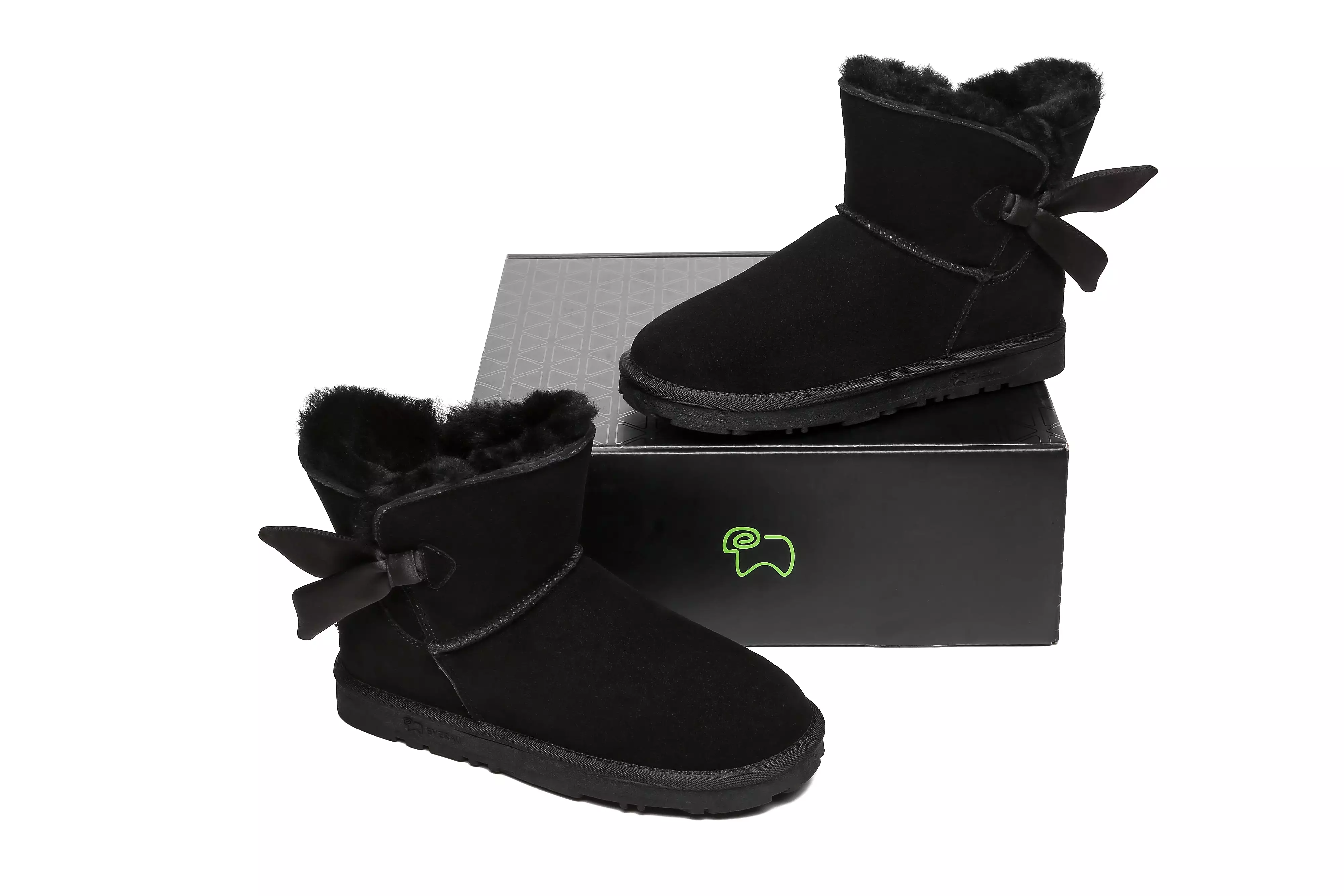 EVERAU Sheepskin Single Bow Boots Women Ember