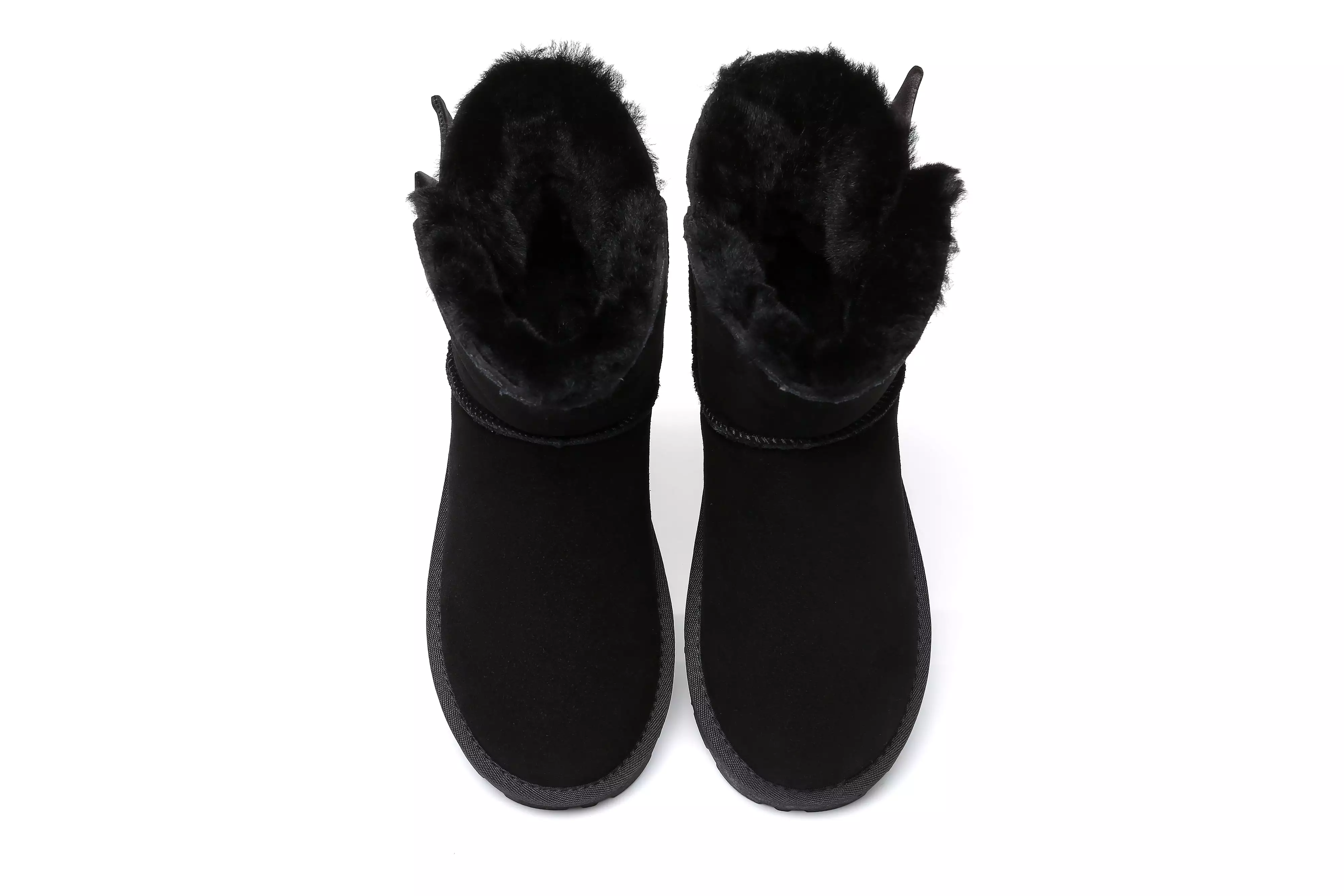 EVERAU Sheepskin Single Bow Boots Women Ember