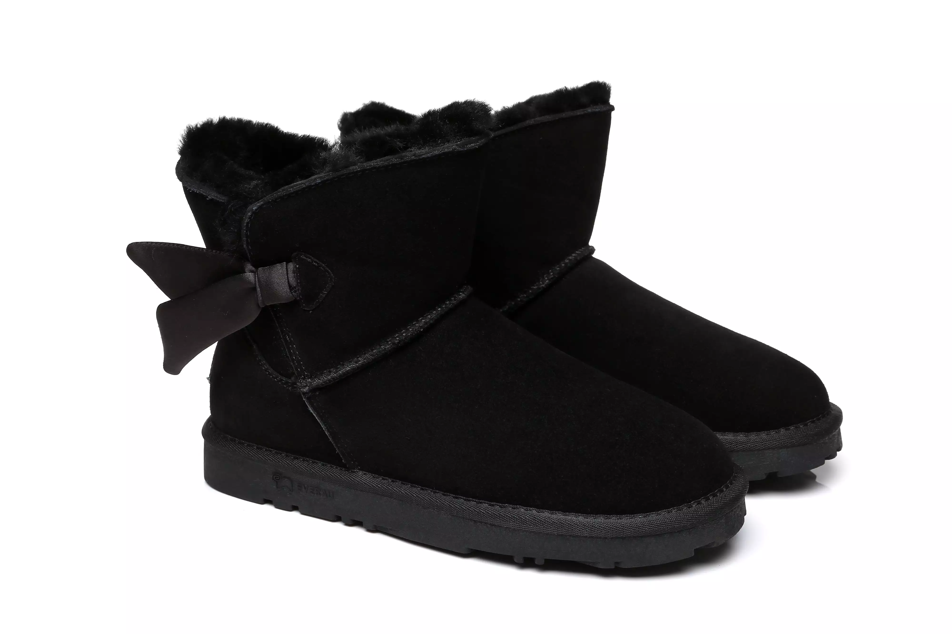 EVERAU Sheepskin Single Bow Boots Women Ember