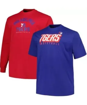 Fanatics Men's NBA Fanatics Philadelphia 76ers Big & Tall Short Sleeve & Long Sleeve T-Shirt Set