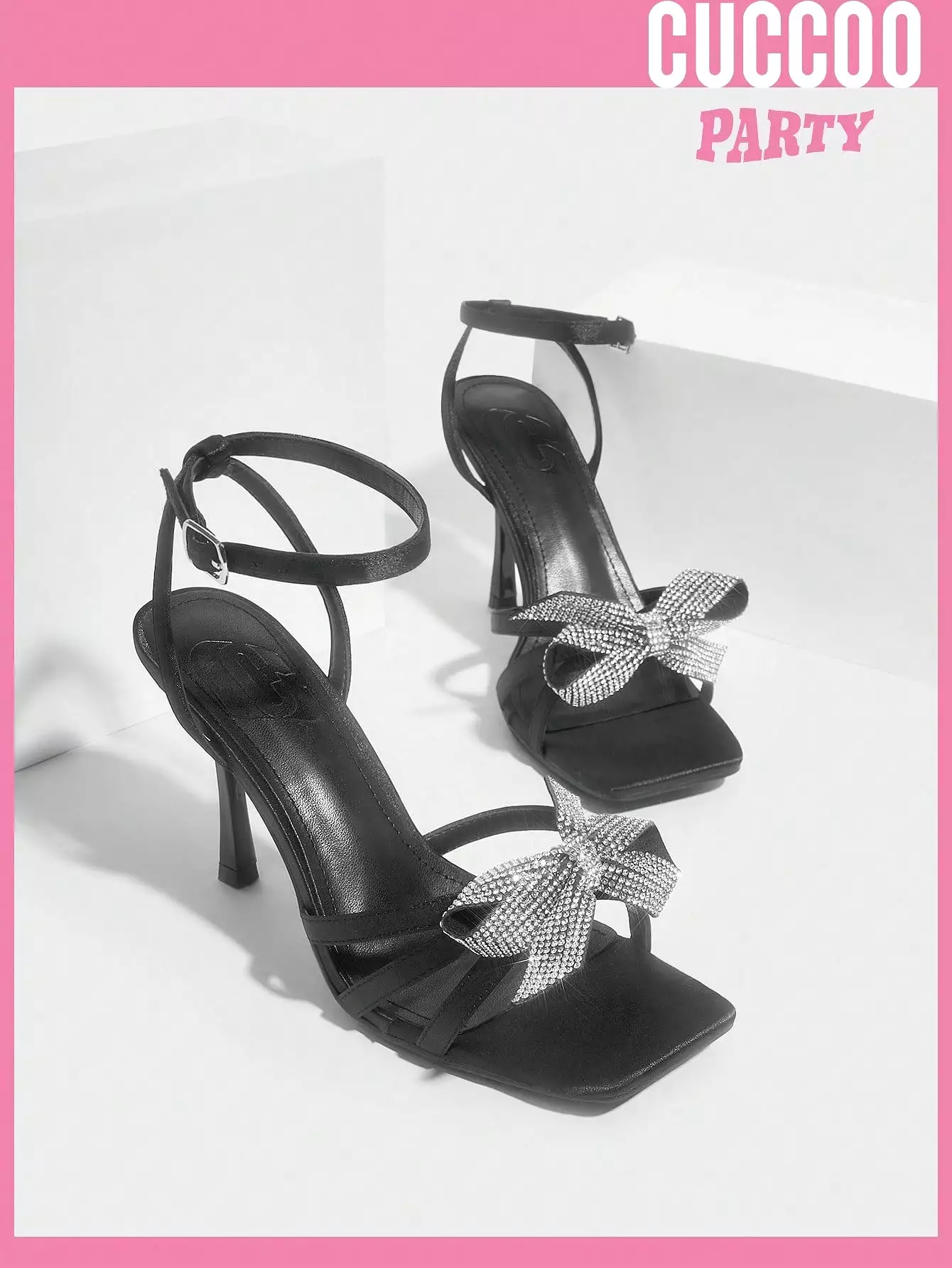 Fashionable Black High Heel Bowknot Sandals For Women For Spring And Summer