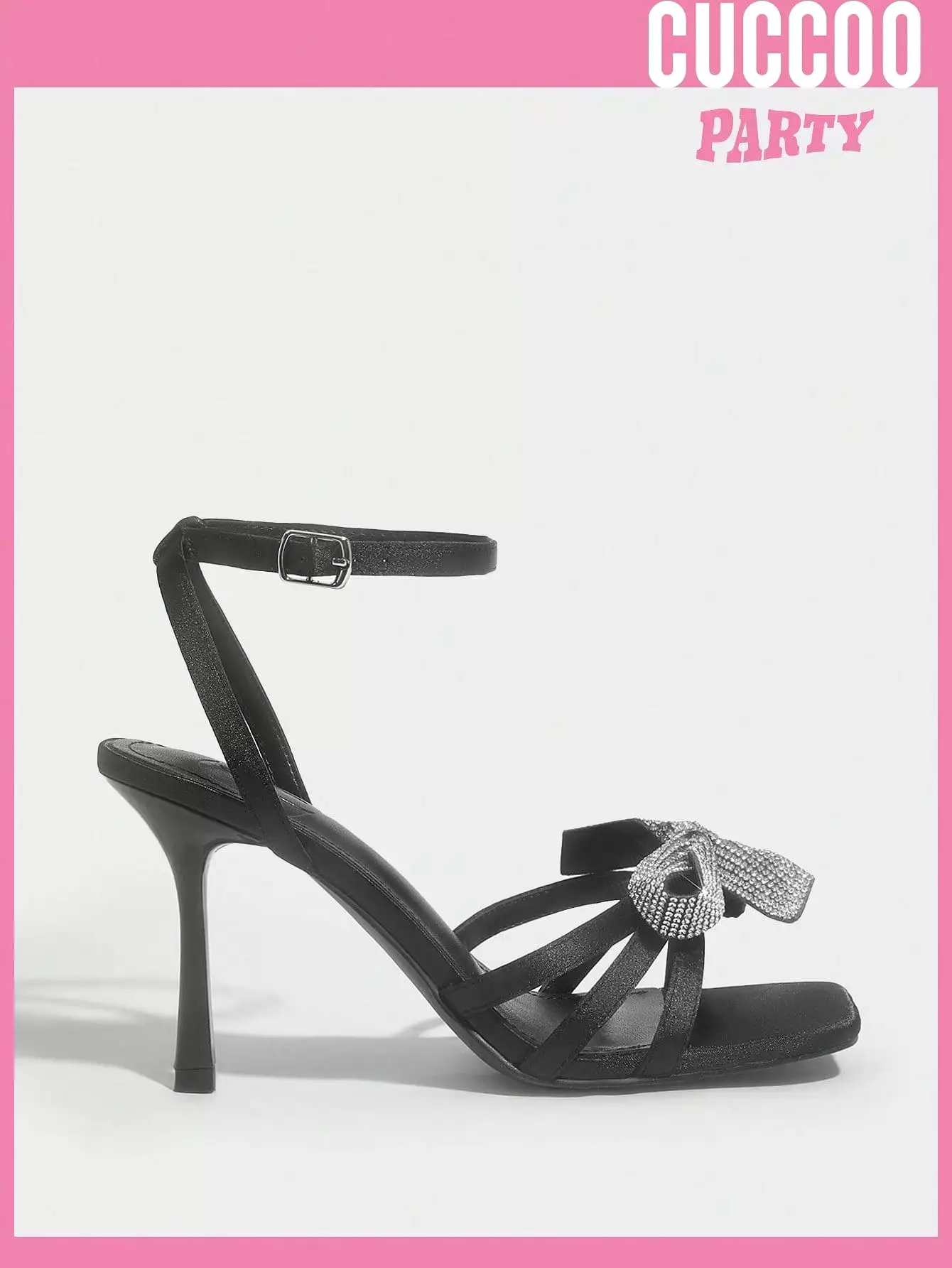 Fashionable Black High Heel Bowknot Sandals For Women For Spring And Summer