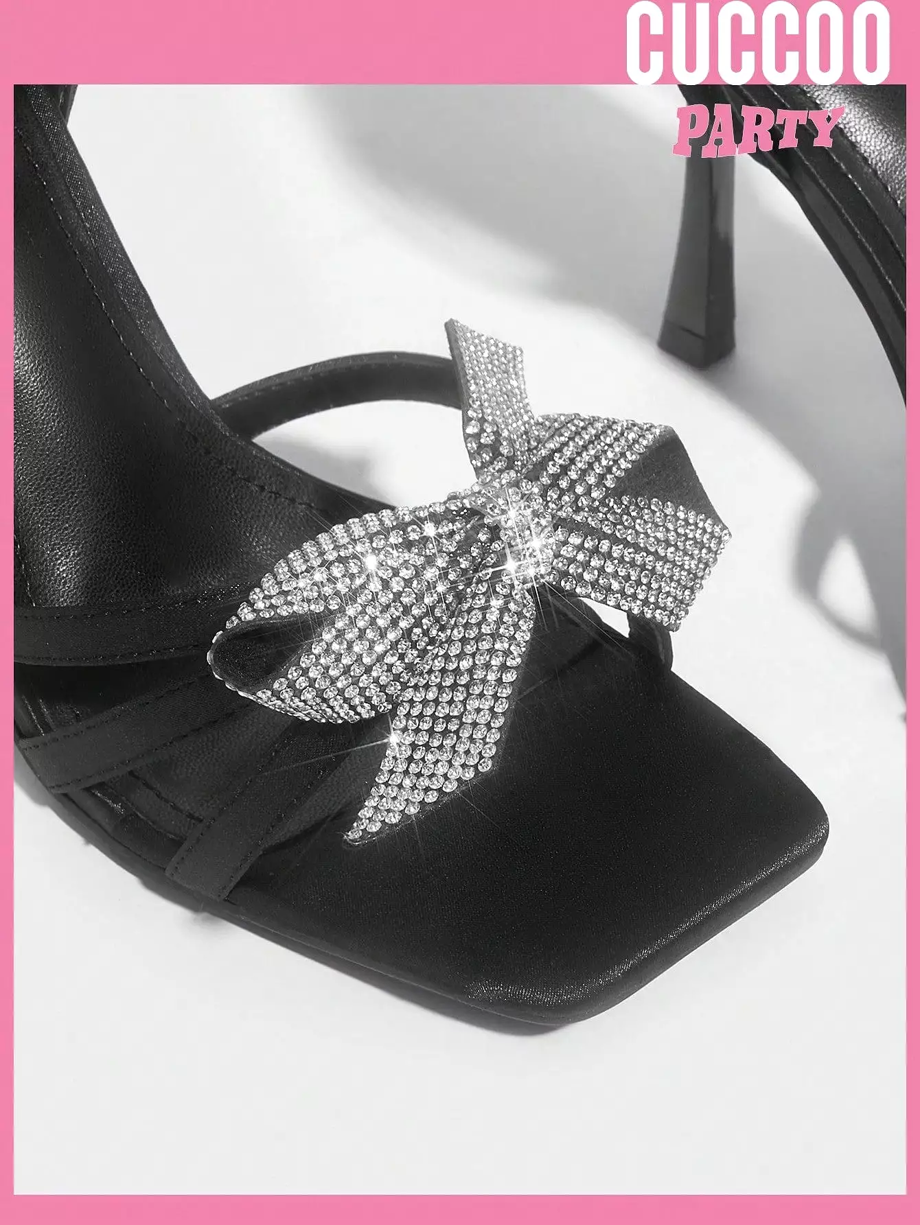 Fashionable Black High Heel Bowknot Sandals For Women For Spring And Summer