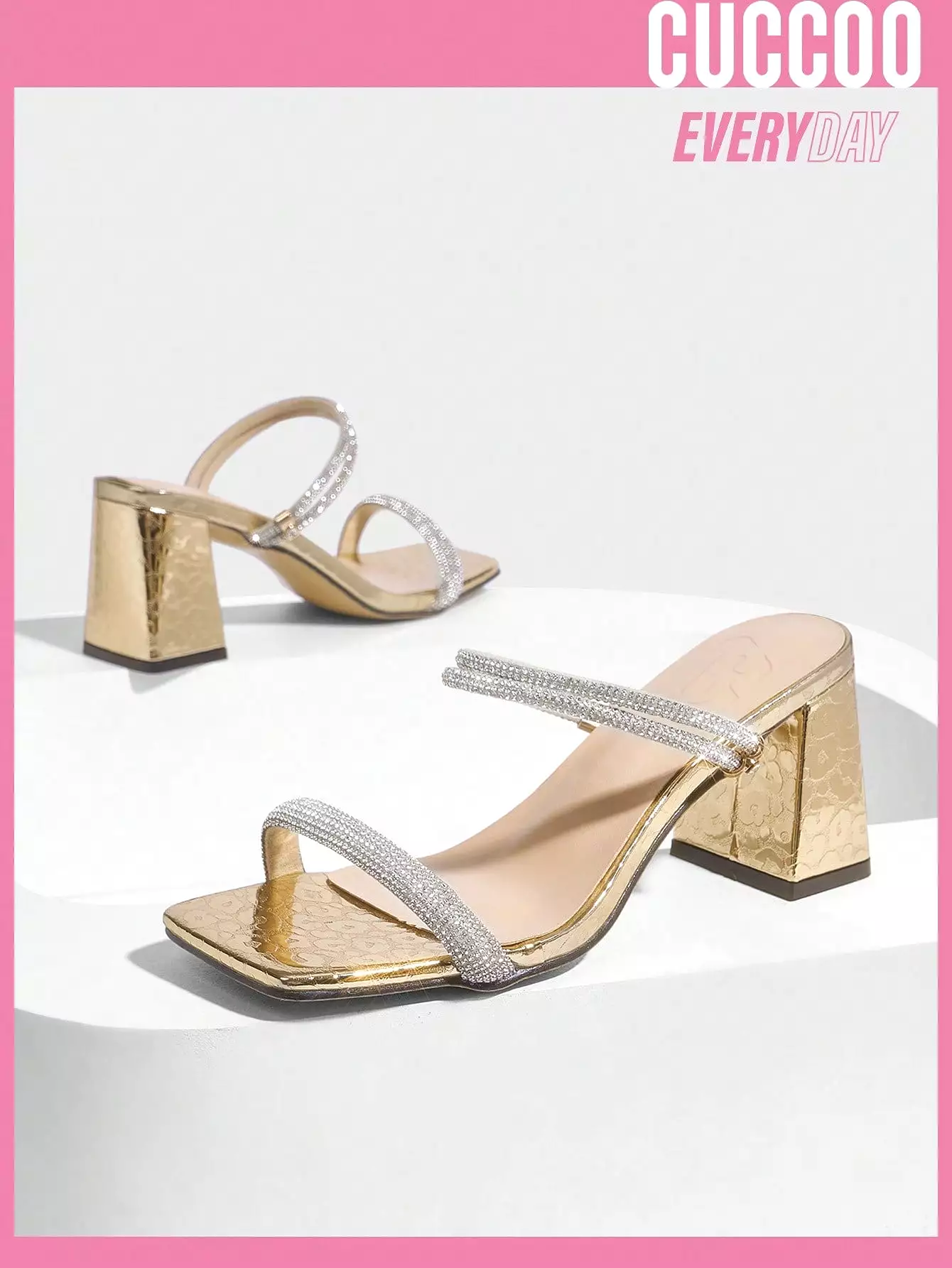 Fashionable Light Gold Rhinestone Strappy High Heel Sandals For Women For Spring And Summer