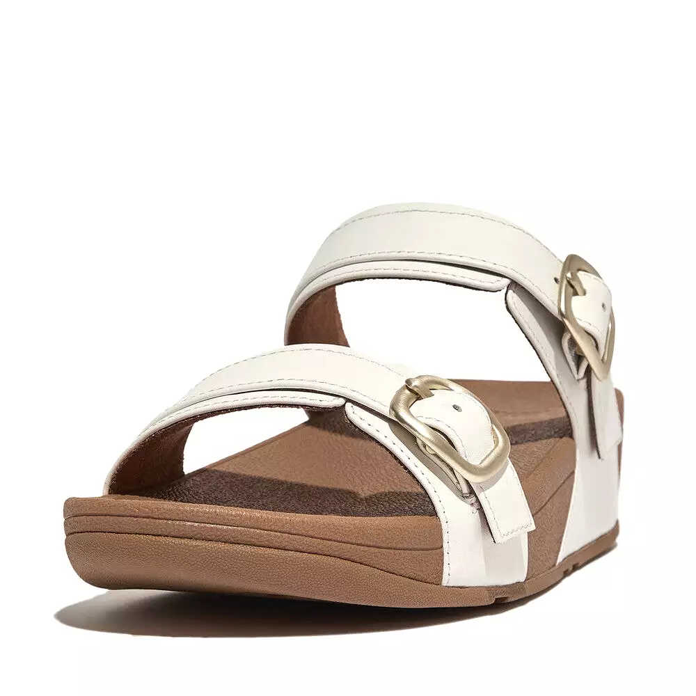 'FitFlop' Women's Lulu Adjustable Buckle Leather Slide Sandal - Urban White