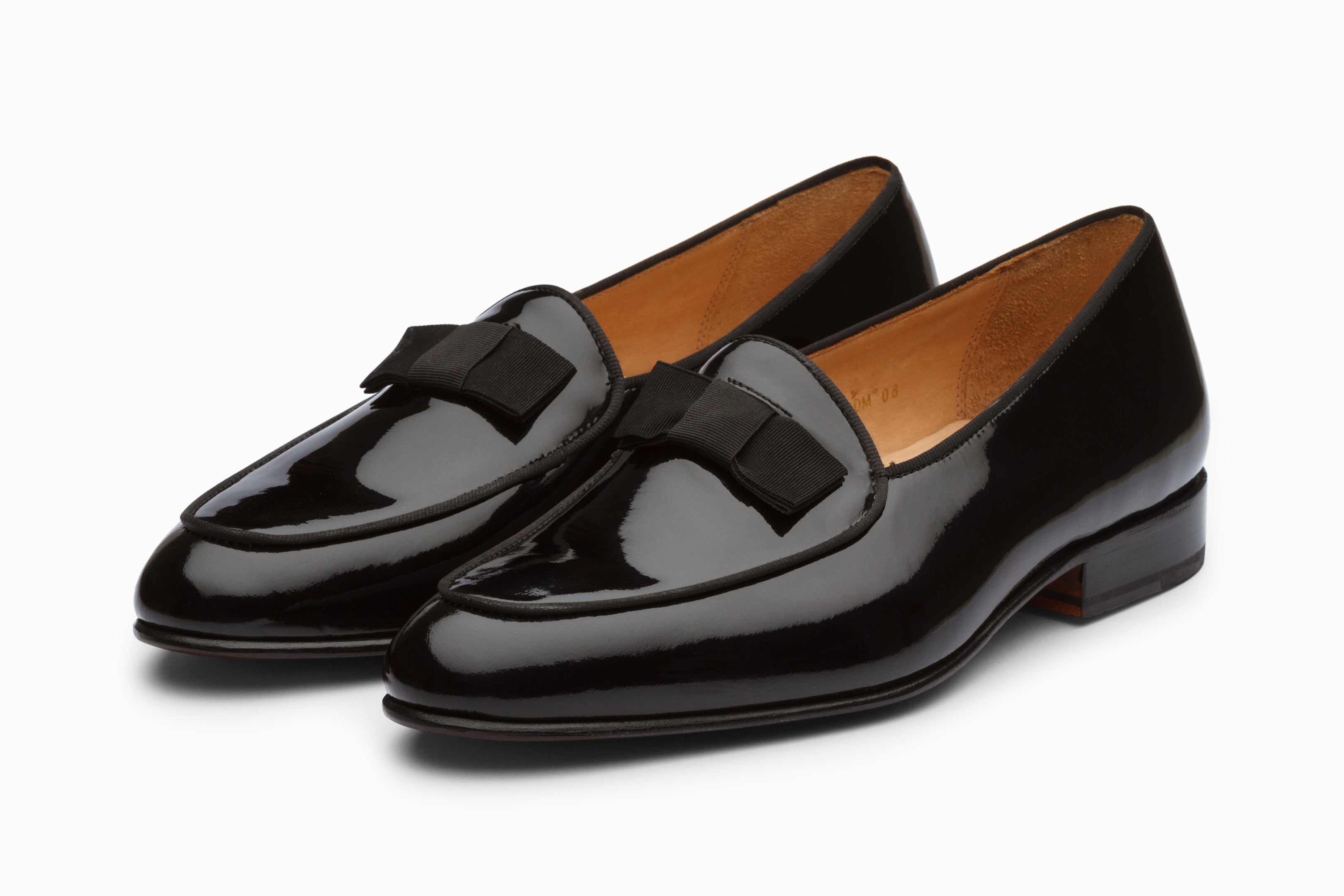 Formal Pumps with Grosgrain Bow - Black Patent