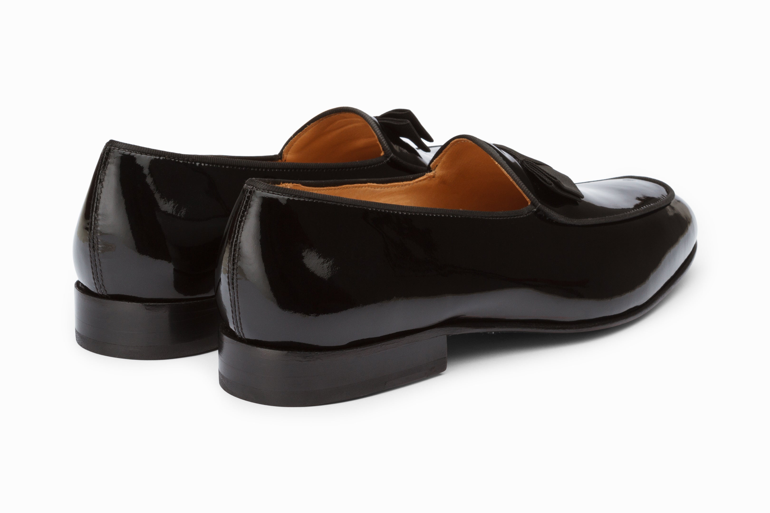 Formal Pumps with Grosgrain Bow - Black Patent