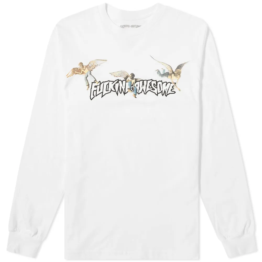 Fucking Awesome Long Sleeve Angel Stamp TeeWhite