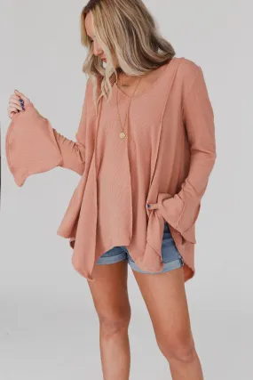 Golden Hour Long Bell Sleeve Top - Sepia