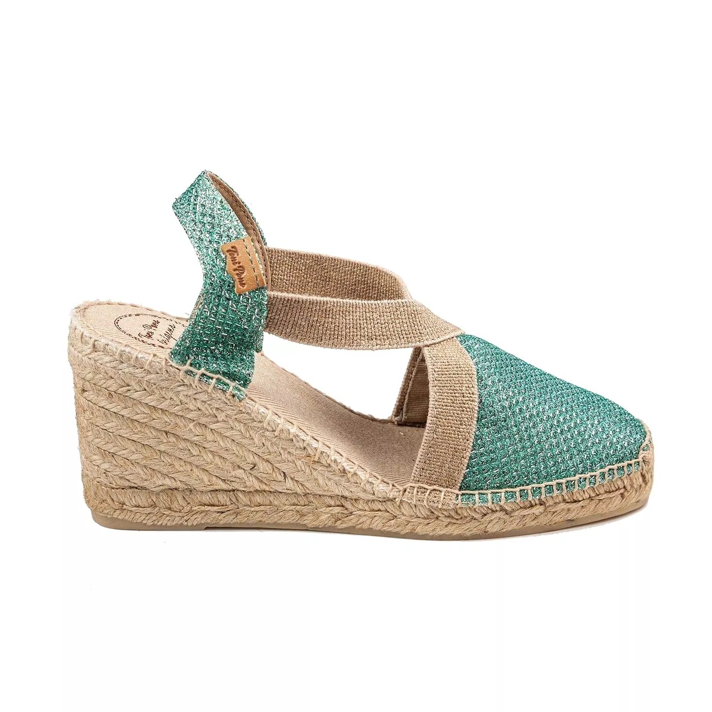 High Heel Metallic Cotton Blend Wedge Espadrille for Women - Triton-7