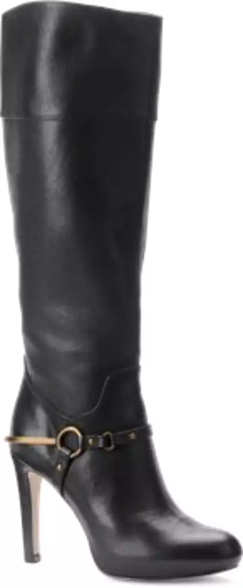 Isola Women's •Emma• High Heel Harness Boot Black Leather 10M